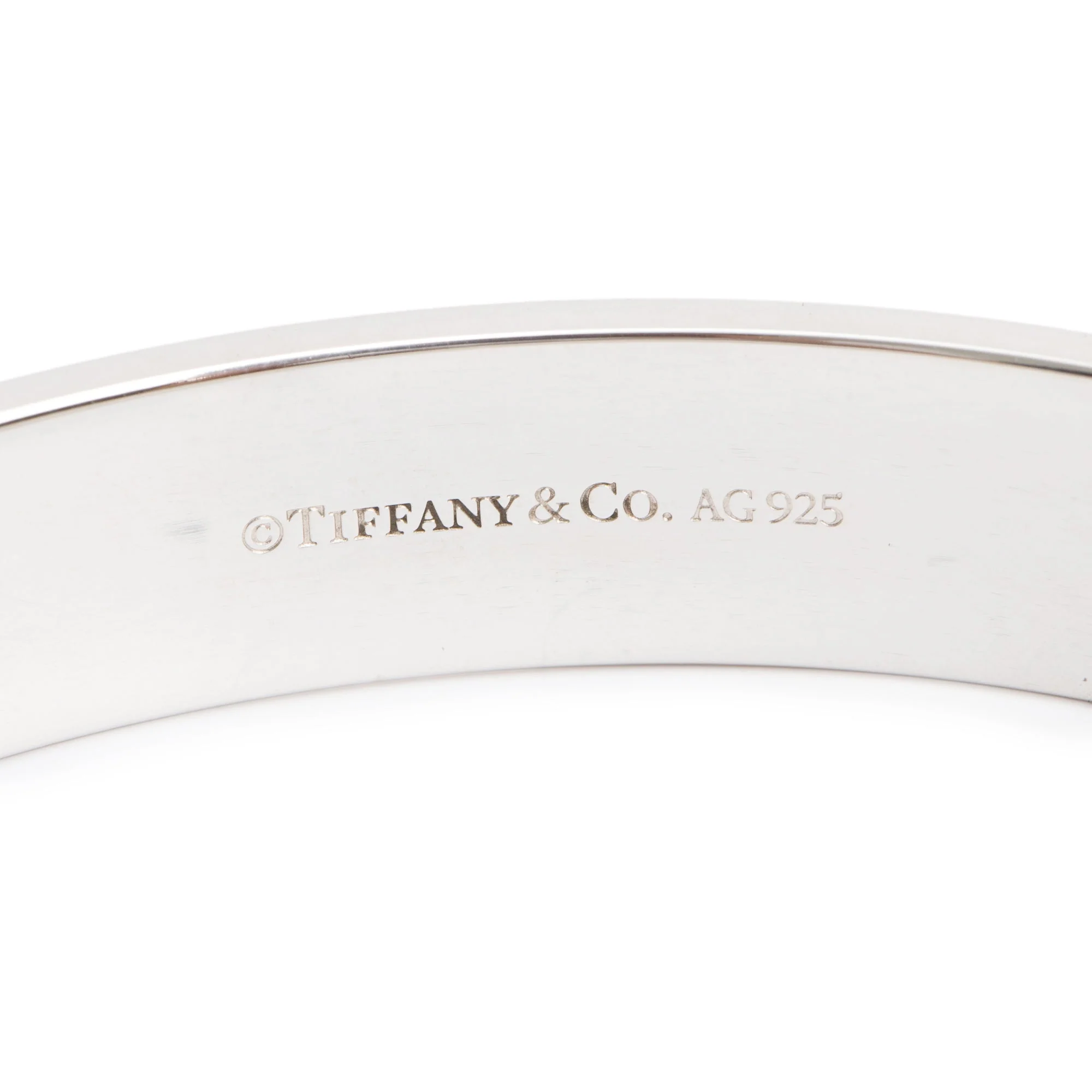 Tiffany & Co. Sterling Silver Diamond Locks Bangle - Image 3