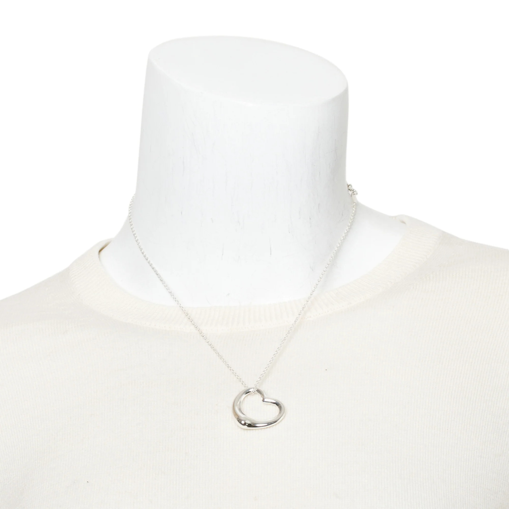 Tiffany & Co. Sterling Silver Elsa Peretti Open Heart Pendant Necklace, 27 MM - Image 2