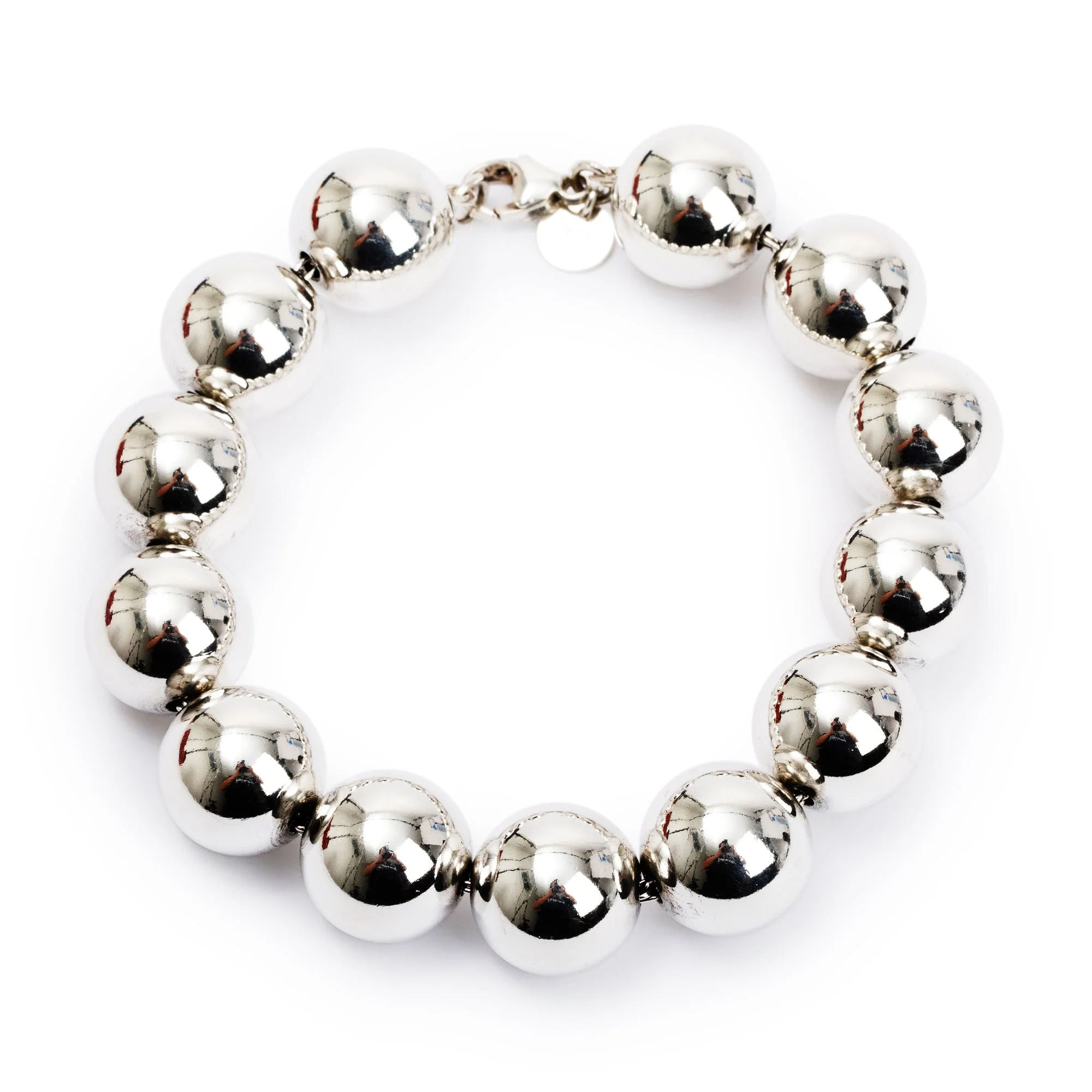 Tiffany & Co. Sterling Silver Extra Large 14 MM HardWear Ball Bracelet