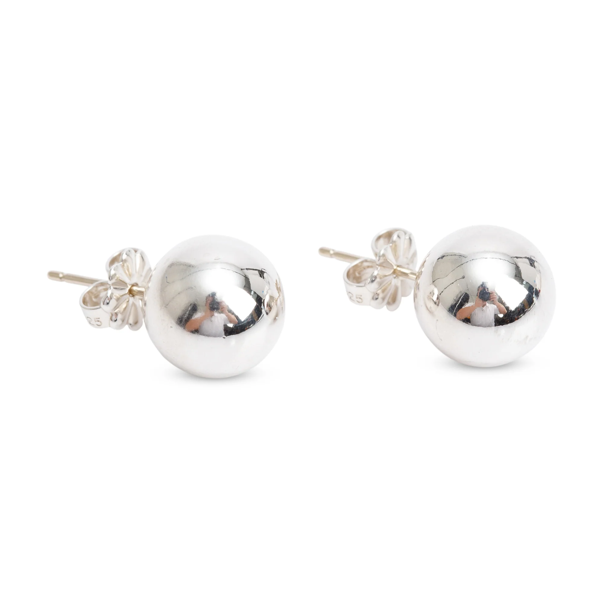 Tiffany & Co. Sterling Silver HardWear 10 MM Ball Earrings - Image 2