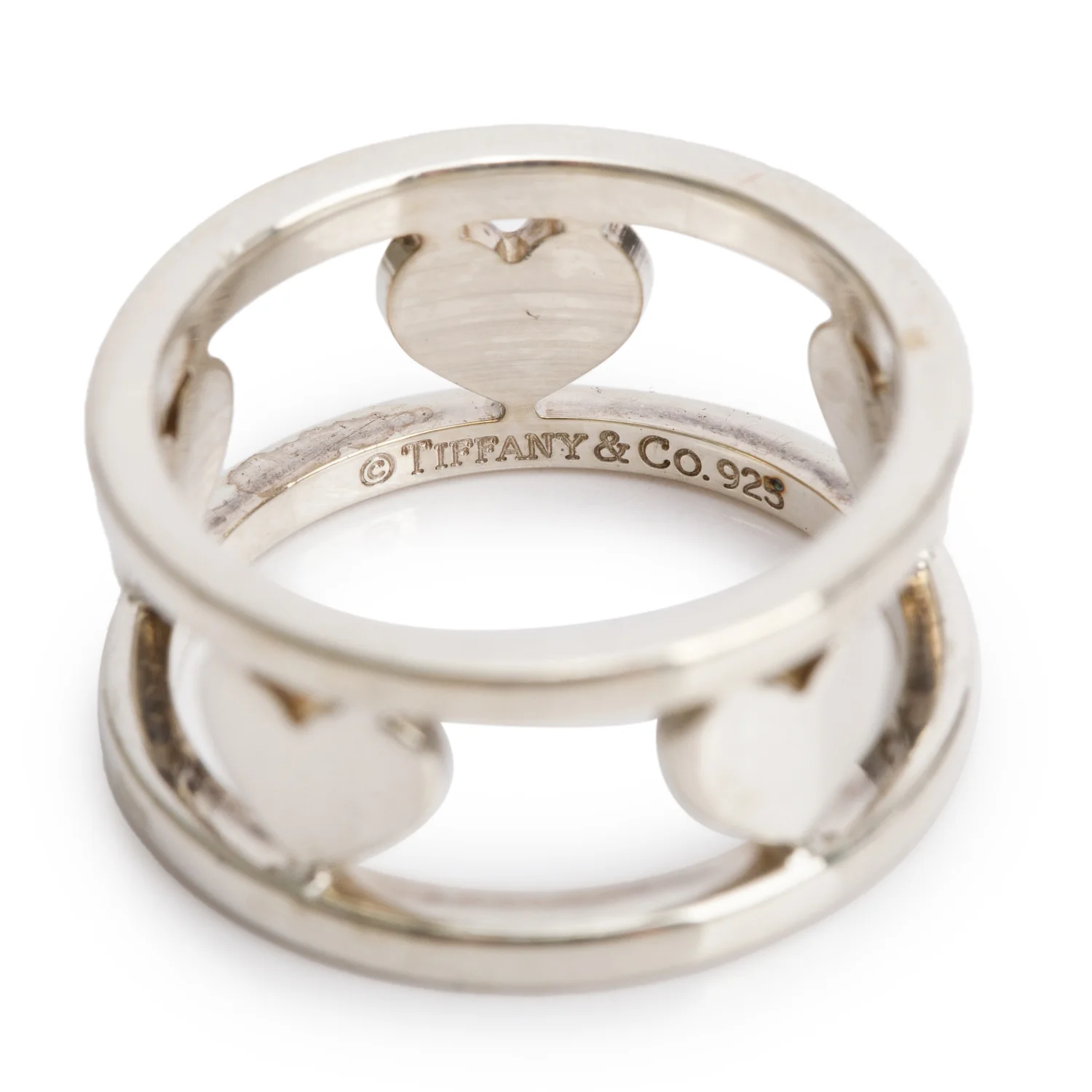 Tiffany & Co. Sterling Silver Heart Cutout Band Ring, Size 4.75 - Image 2