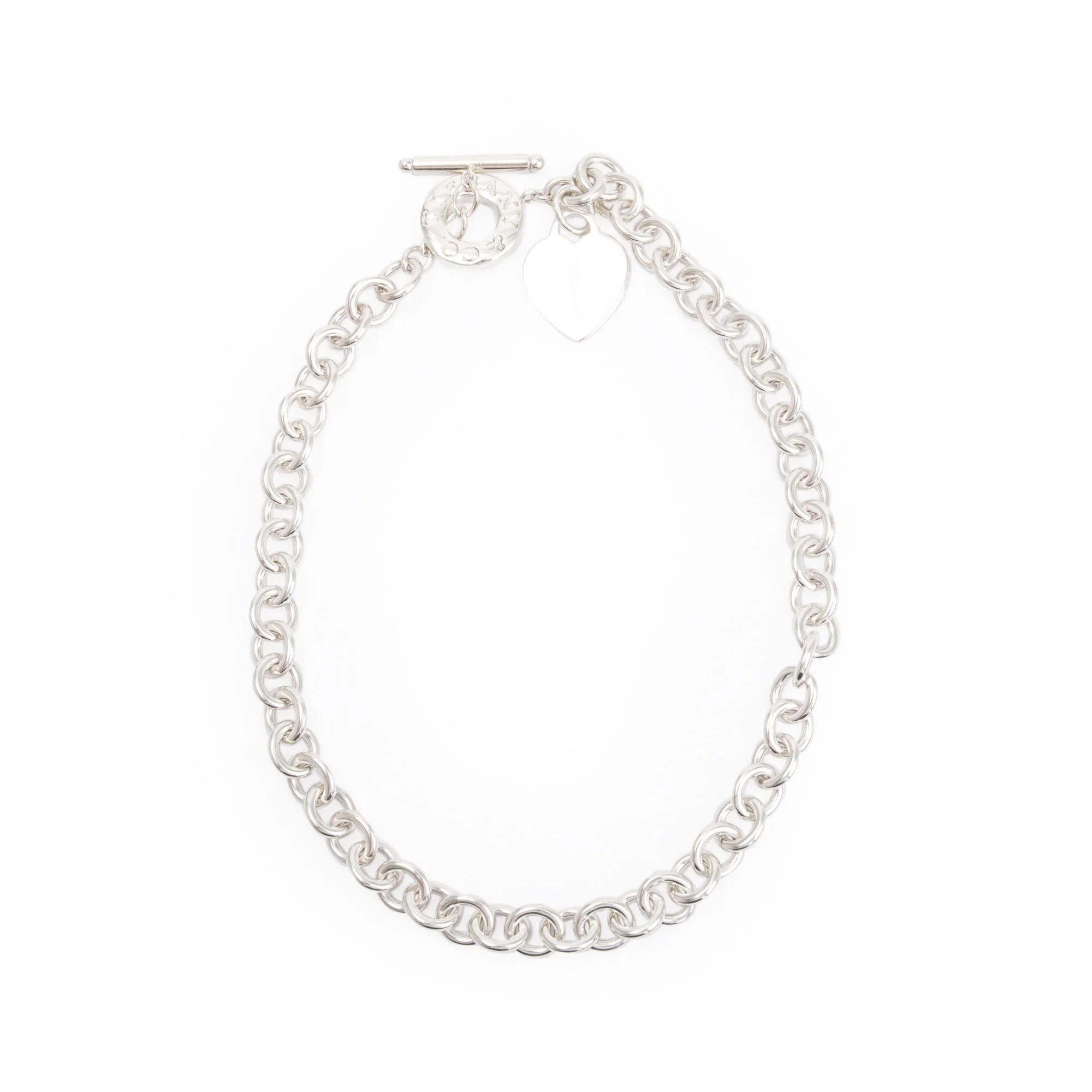 Tiffany & Co. Sterling Silver Heart Tag Necklace with Toggle Clasp - Image 3