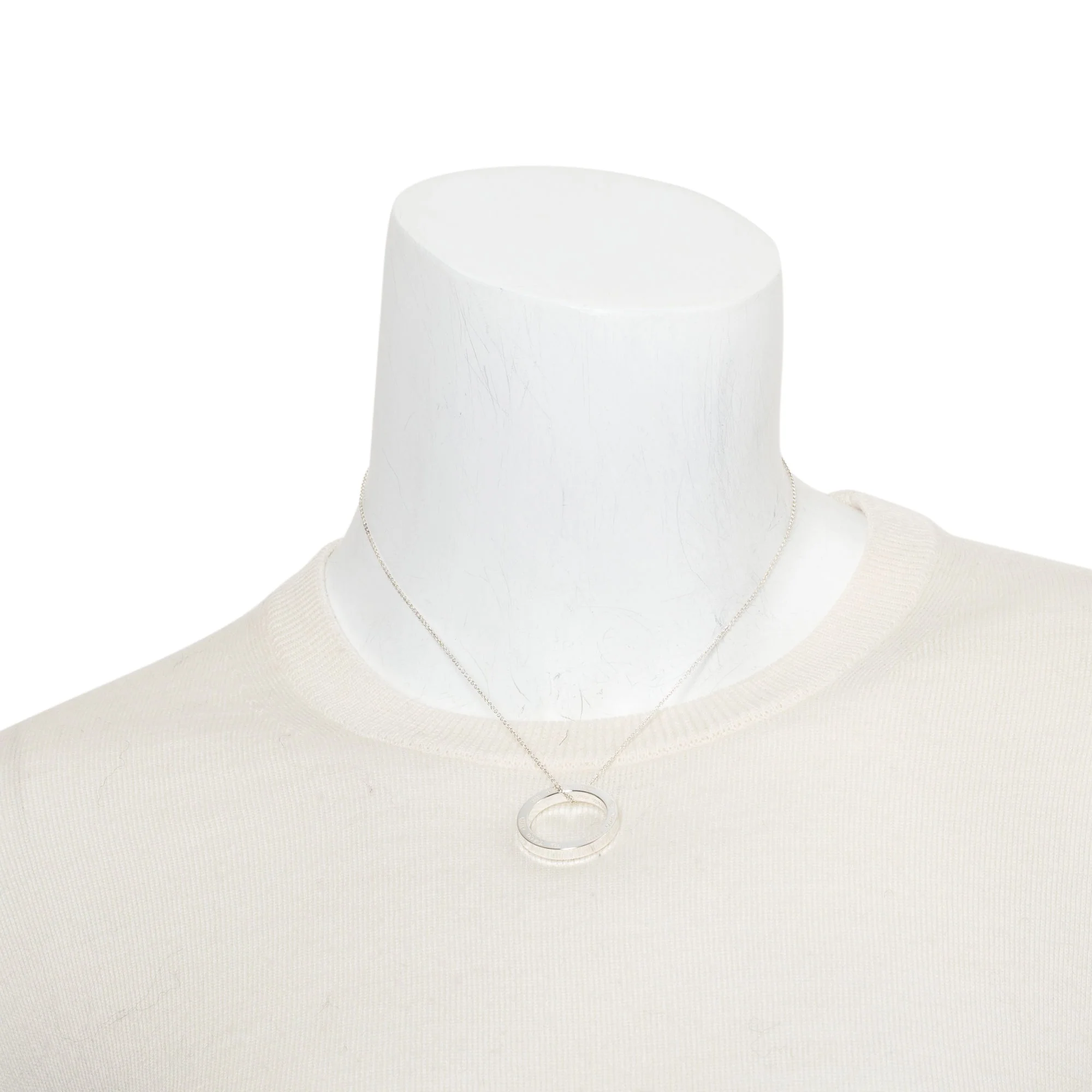 Tiffany & Co. Sterling Silver Large 1837 Circle Pendant Necklace - Image 2