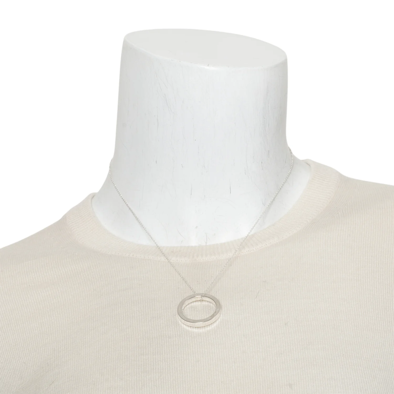 Tiffany & Co. Sterling Silver Large 1837 Circle Pendant Necklace - Image 2