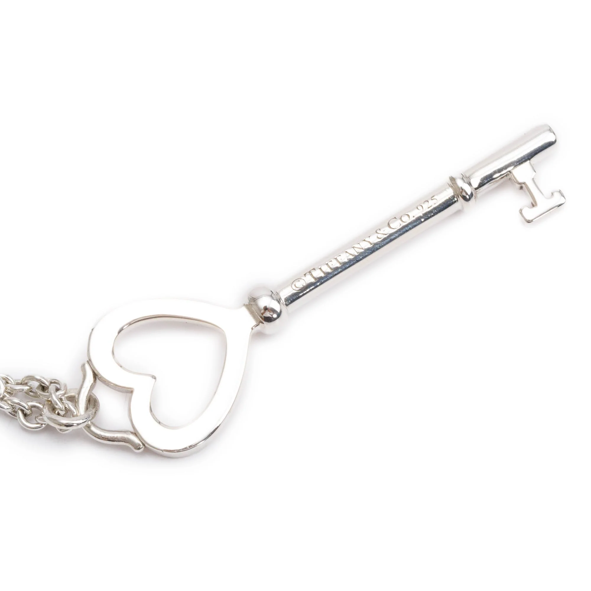 Tiffany & Co. Sterling Silver Large Heart Key Pendant Necklace - Image 5
