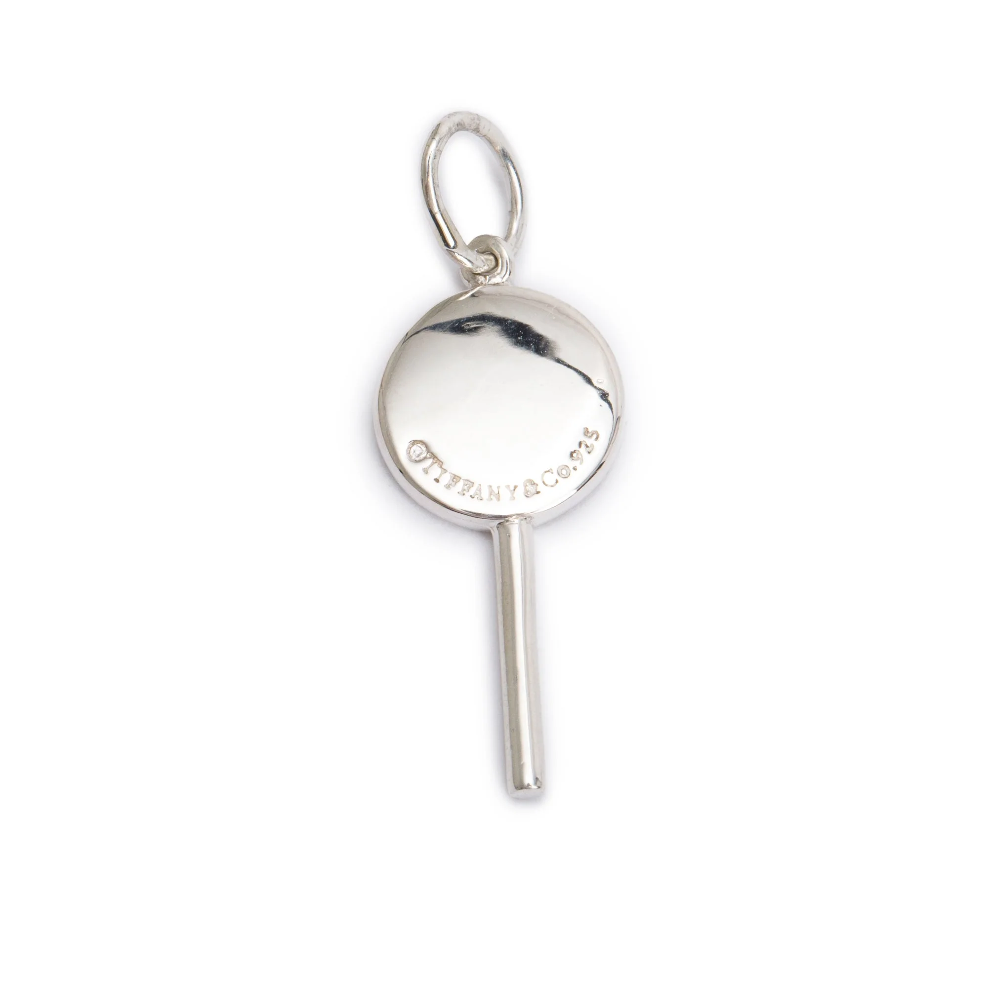 Tiffany & Co. Sterling Silver Lollipop Charm with Pink & White Enamel - Image 2