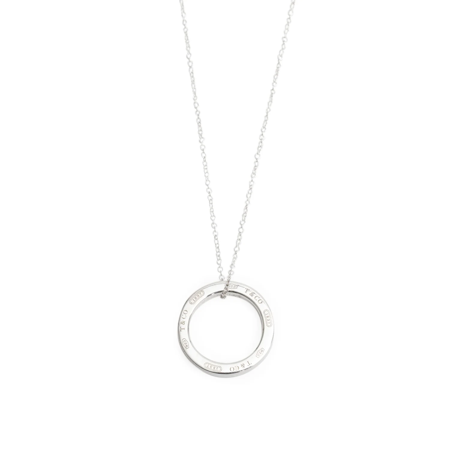 Tiffany & Co. Sterling Silver Medium 1837 Circle Pendant Necklace