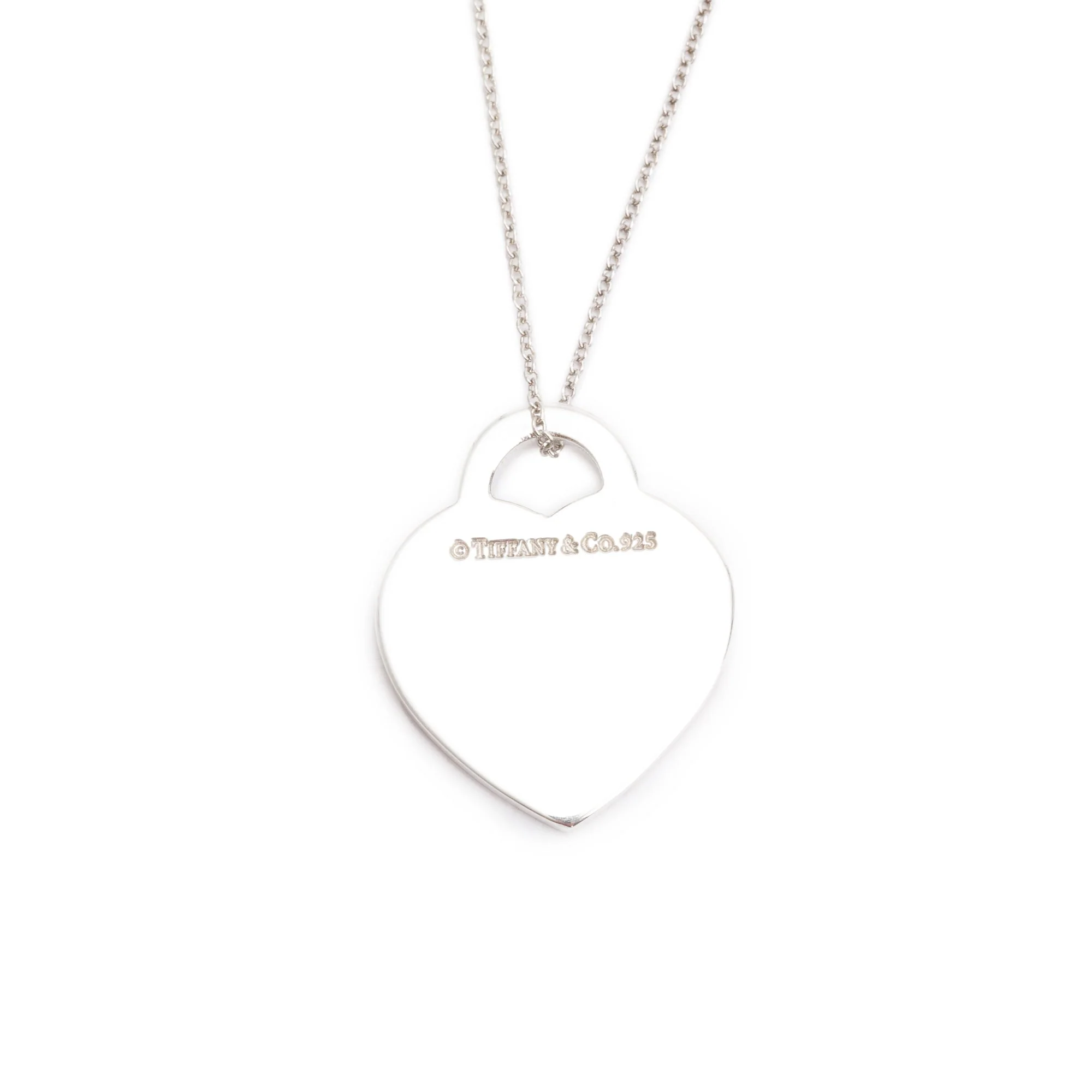 Tiffany & Co. Sterling Silver Medium Notes 'Dream A Little Dream' Heart Tag Pendant Necklace - Image 4
