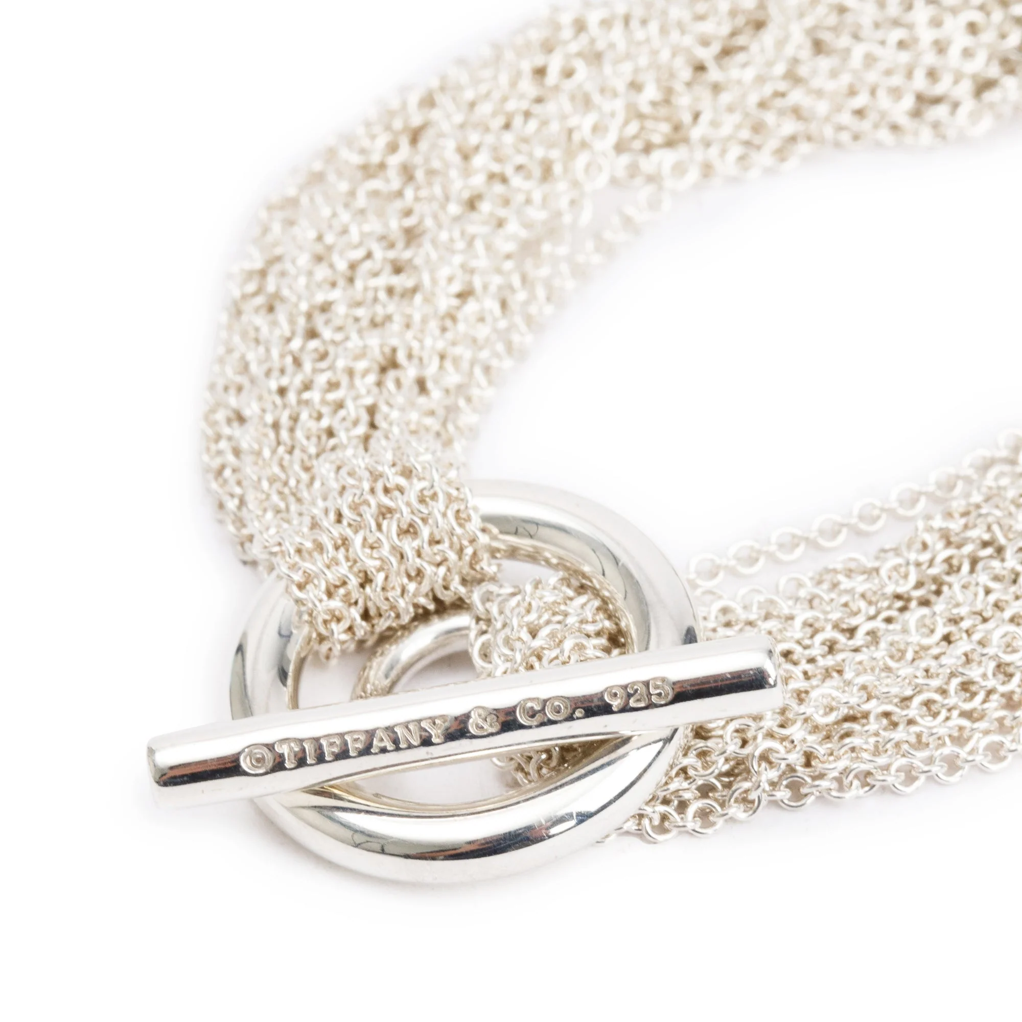 Tiffany & Co. Sterling Silver Mesh Circle Multistrand Bracelet - Image 3