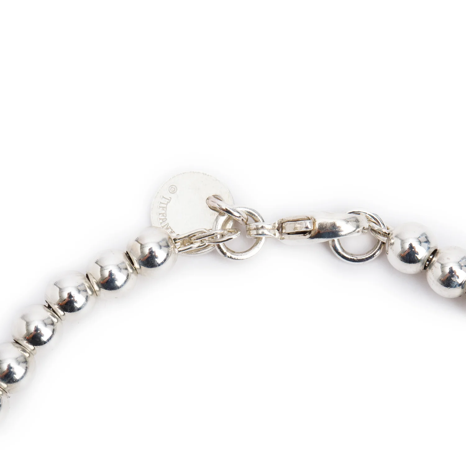 Tiffany & Co. Sterling Silver Mini Bow 4 MM Bead Bracelet - Image 2