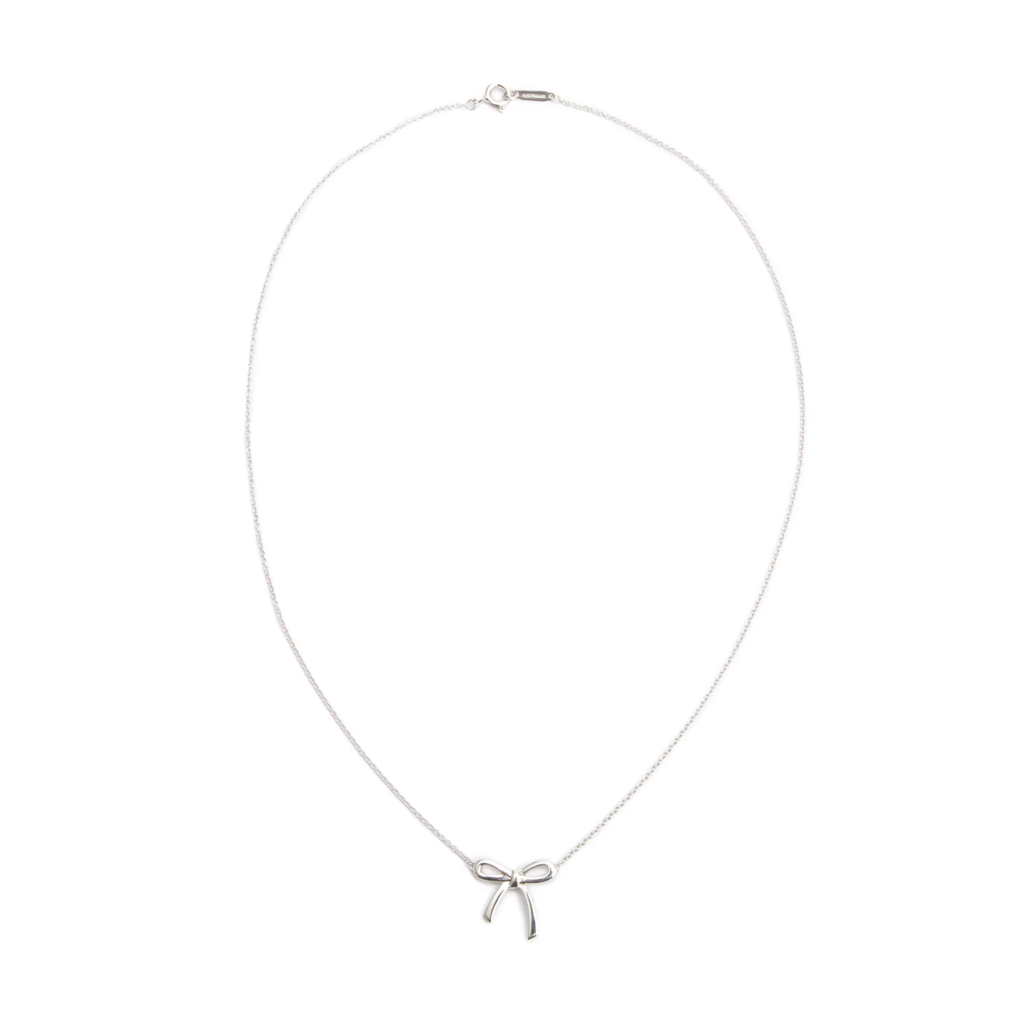 Tiffany & Co. Sterling Silver Mini Bow Pendant Necklace
