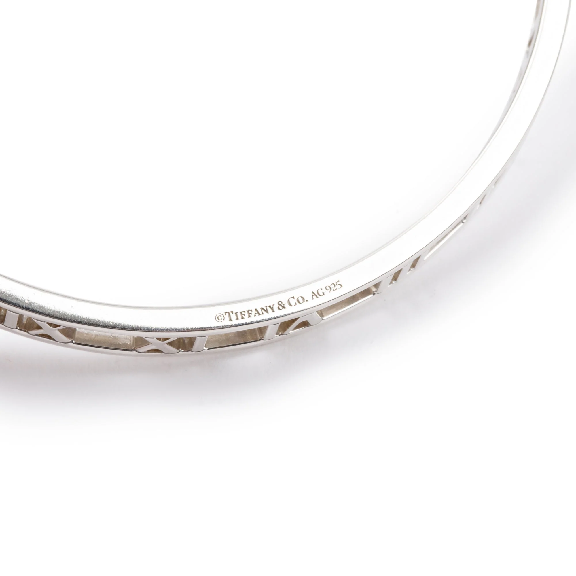 Tiffany & Co. Sterling Silver Narrow Atlas Open Bangle - Image 3