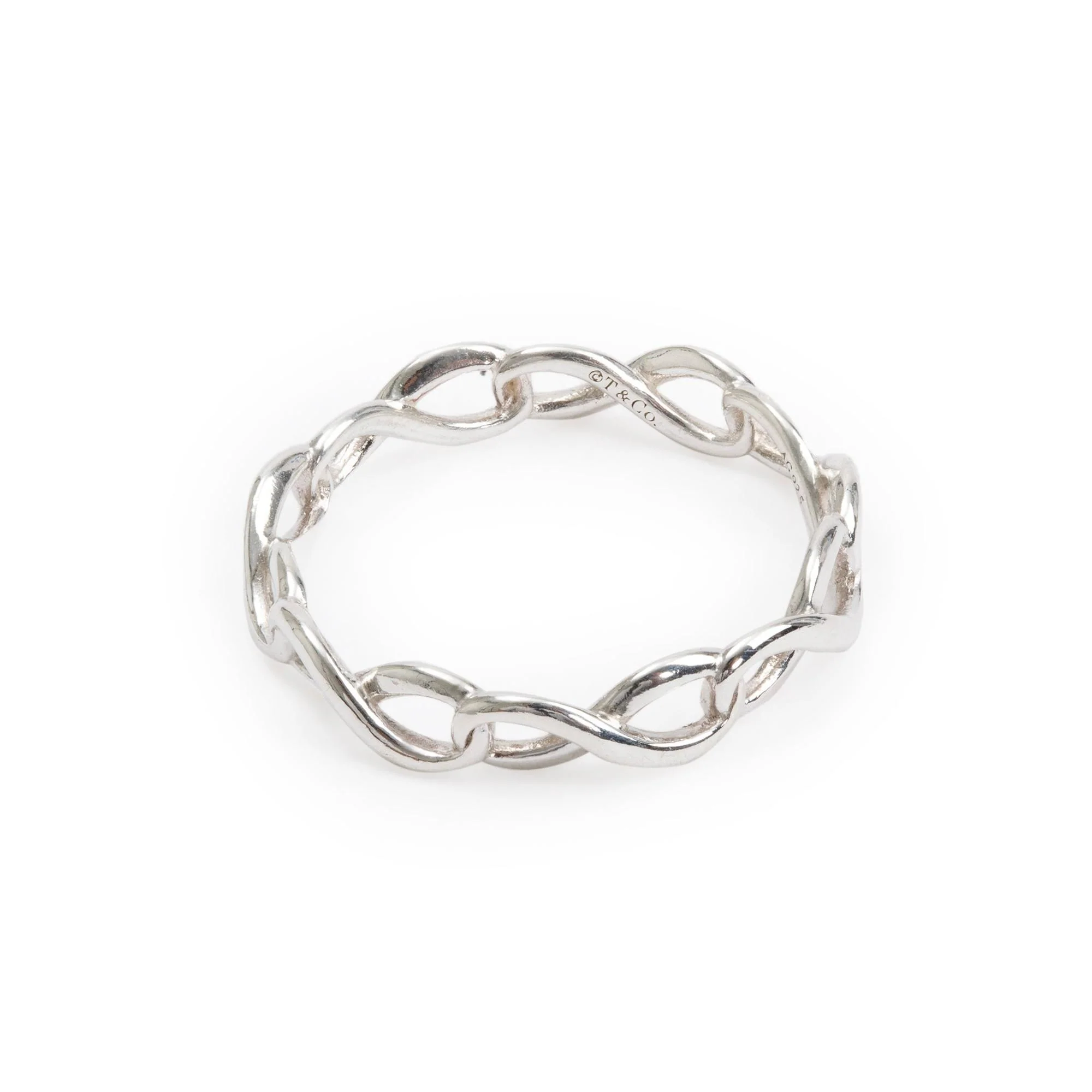 Tiffany & Co. Sterling Silver Narrow Infinity Band Ring, Size 8