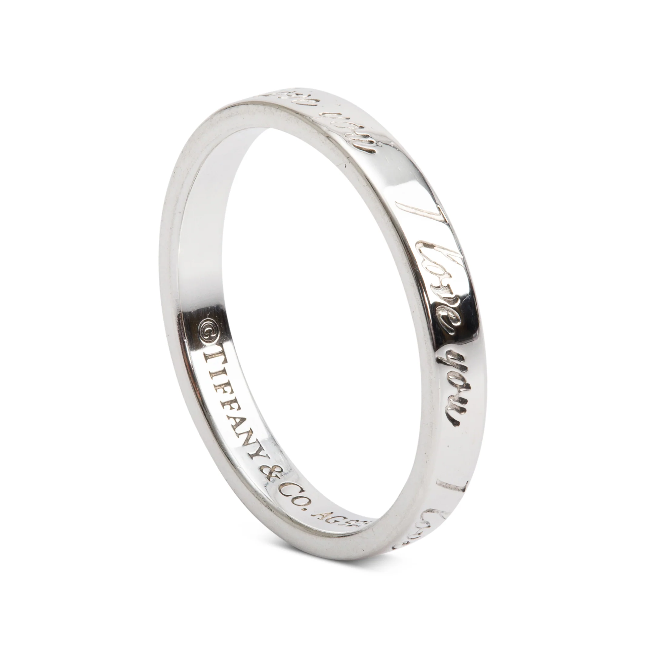 Tiffany & Co. Sterling Silver Notes "I Love You" Ring, Size 6.5 - Image 2