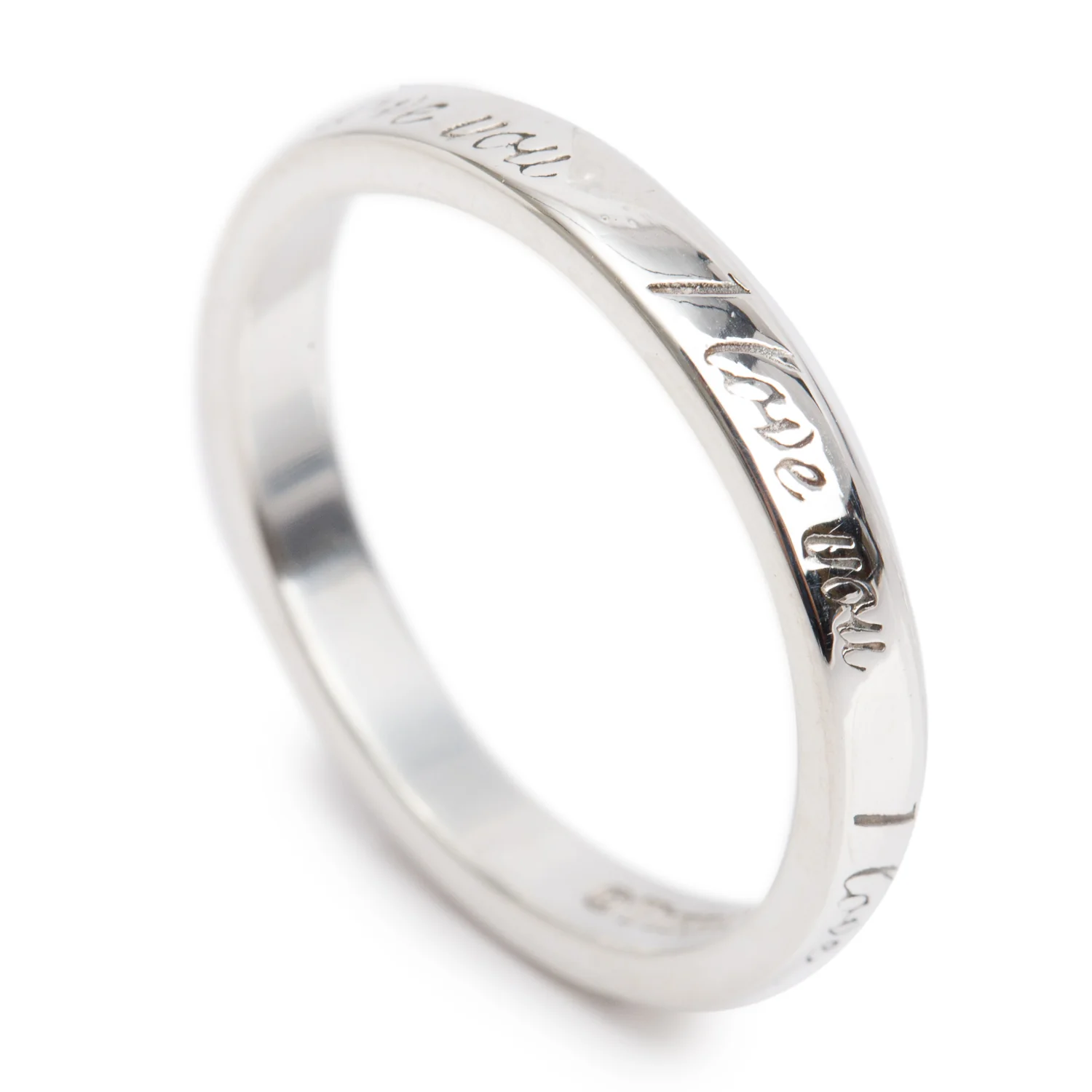 Tiffany & Co. Sterling Silver Notes "I Love You" Ring, Size 7 - Image 3