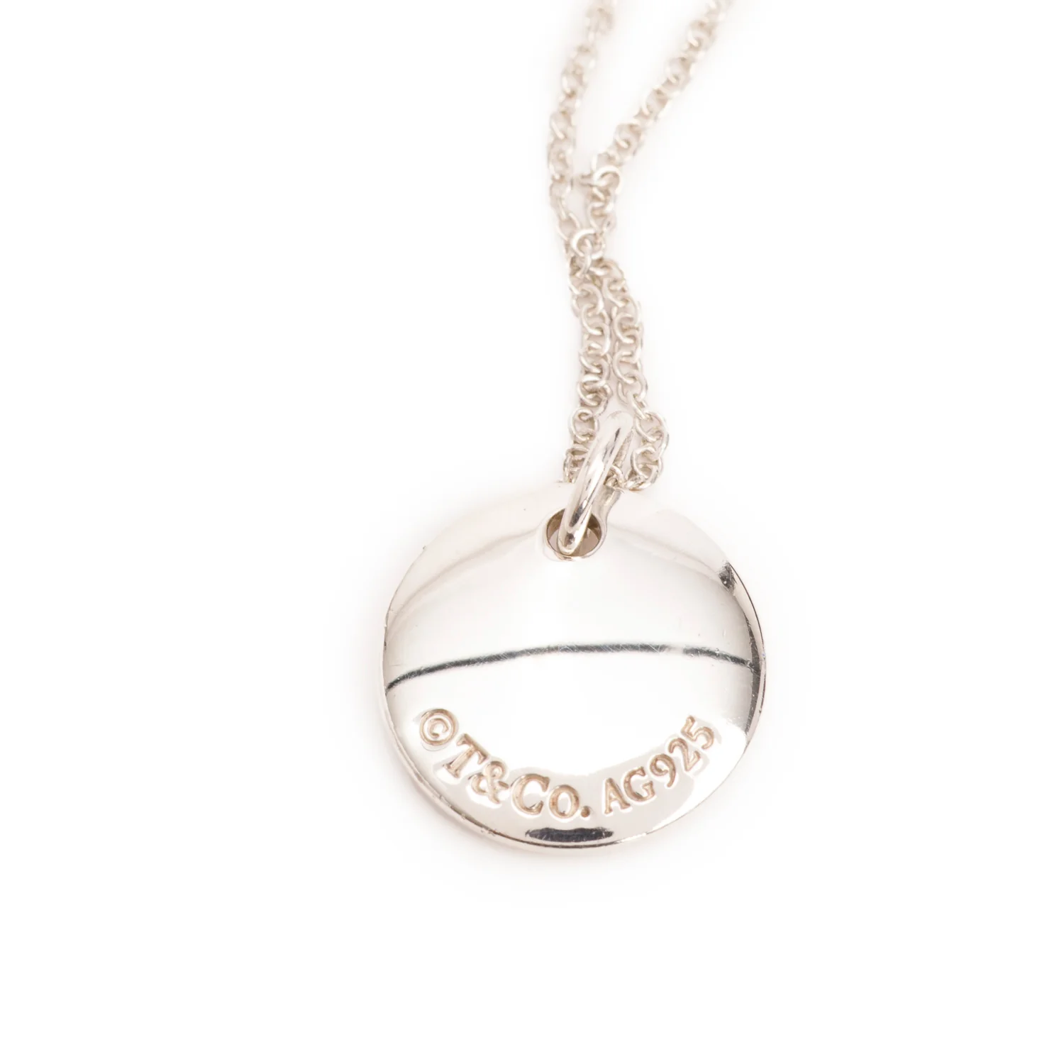 Tiffany & Co. Sterling Silver Notes Letter 'P' Disc Charm Pendant Necklace - Image 4