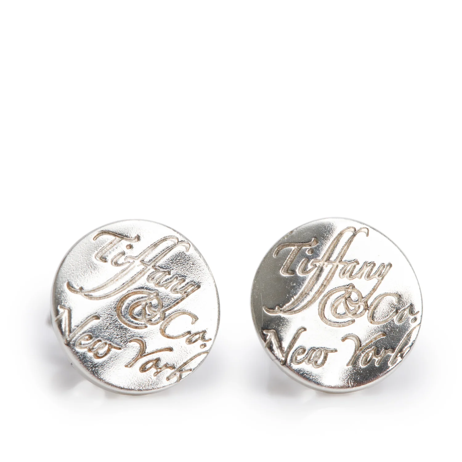 Tiffany & Co. Sterling Silver Notes Round Stud Earrings, 9 MM