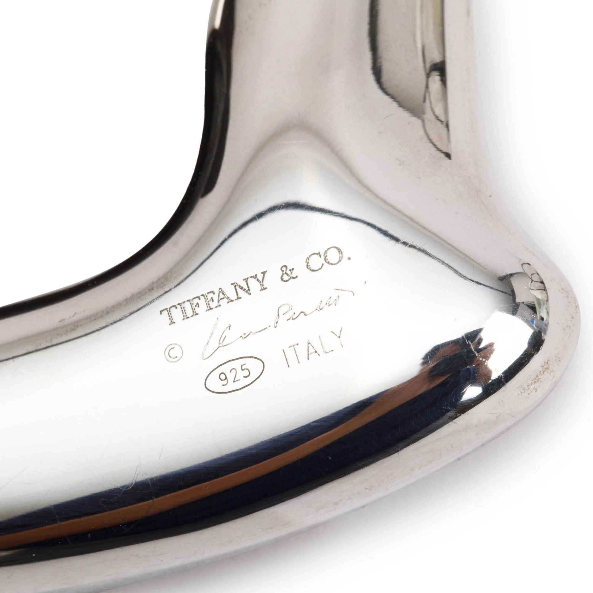 Tiffany & Co. Sterling Silver Open Heart Buckle Black Leather Belt w/ Box - Image 5
