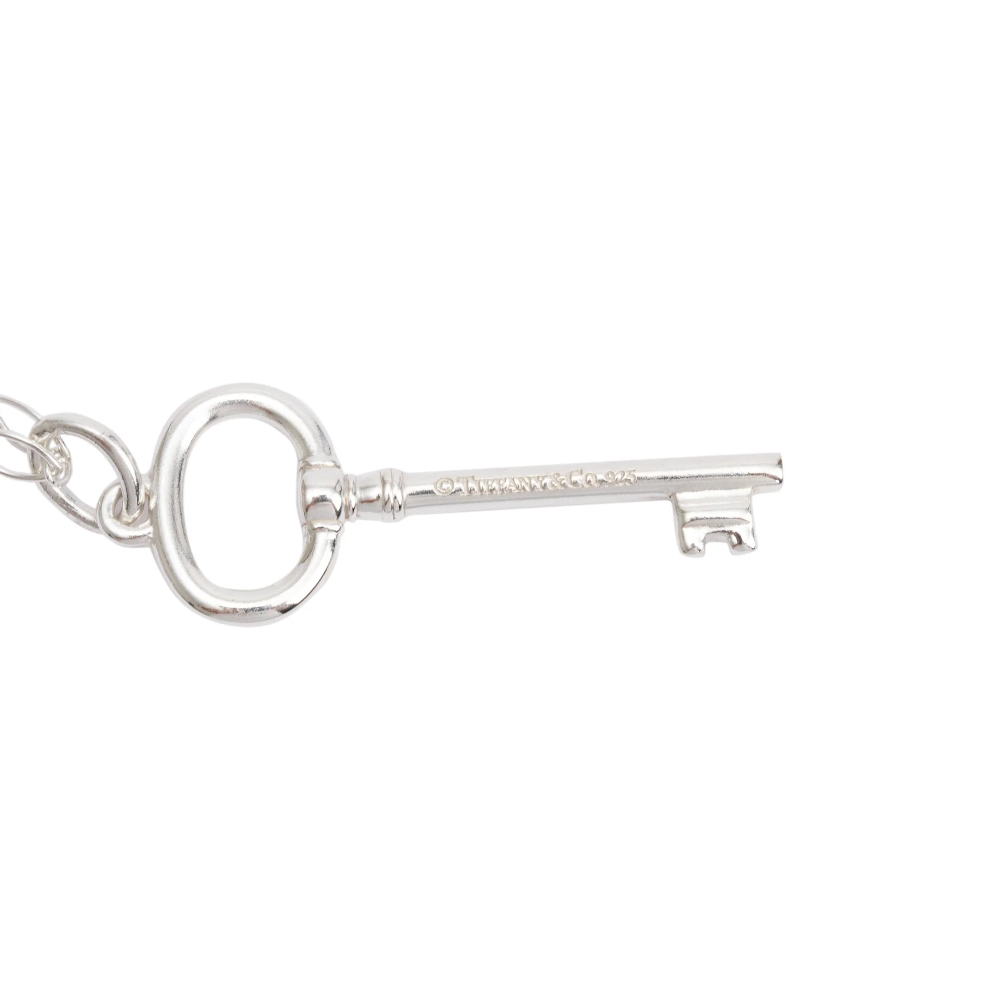 Tiffany & Co. Sterling Silver Oval Key Pendant Necklace - Image 5