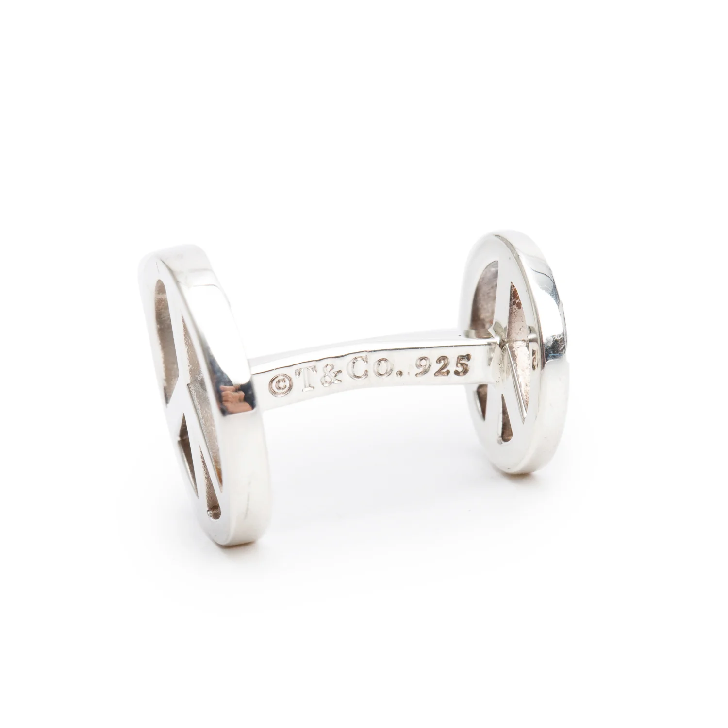 Tiffany & Co. Sterling Silver Peace Sign Cufflinks - Image 3