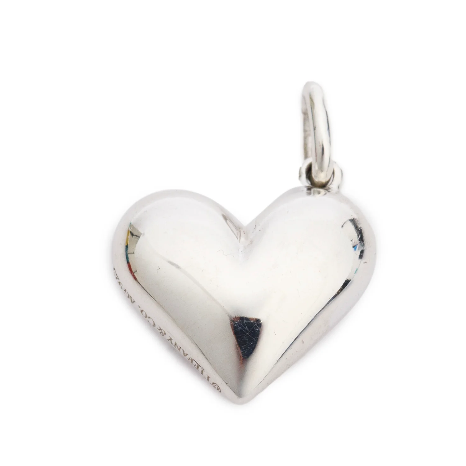 Tiffany & Co. Sterling Silver Pink Sapphire Etoile Heart Charm Pendant - Image 2