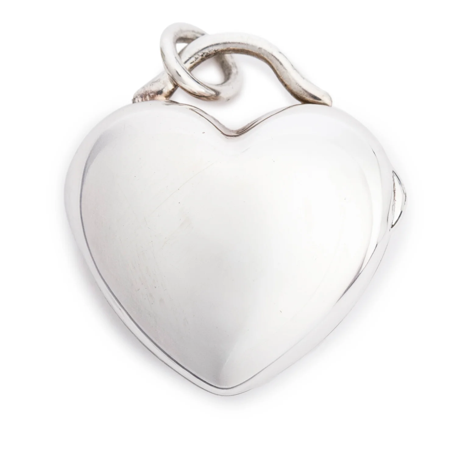 Tiffany & Co. Sterling Silver Puffed Heart Locket Charm Pendant