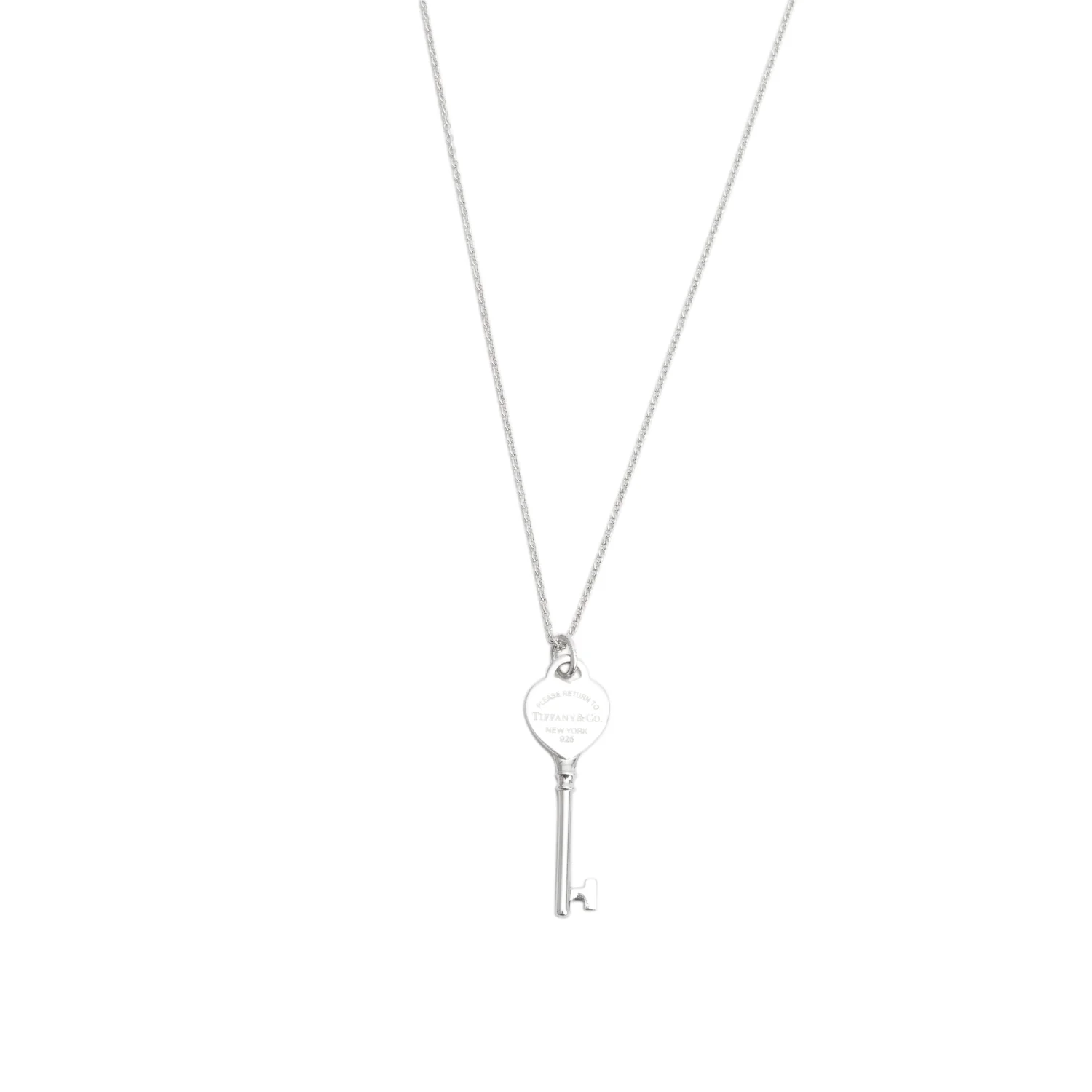 Tiffany & Co. Sterling Silver Return to Tiffany Heart Key Pendant Necklace