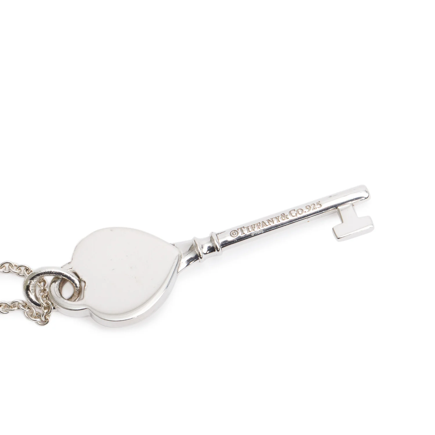 Tiffany & Co. Sterling Silver Return to Tiffany Heart Key Pendant Necklace - Image 4