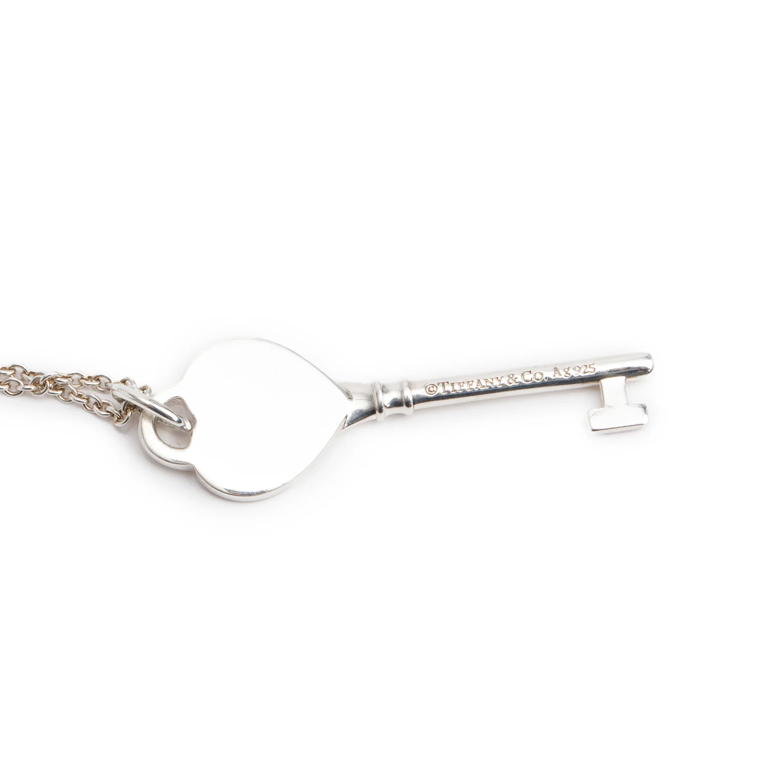 Tiffany & Co. Sterling Silver Return to Tiffany Heart Key Pendant Necklace - Image 4