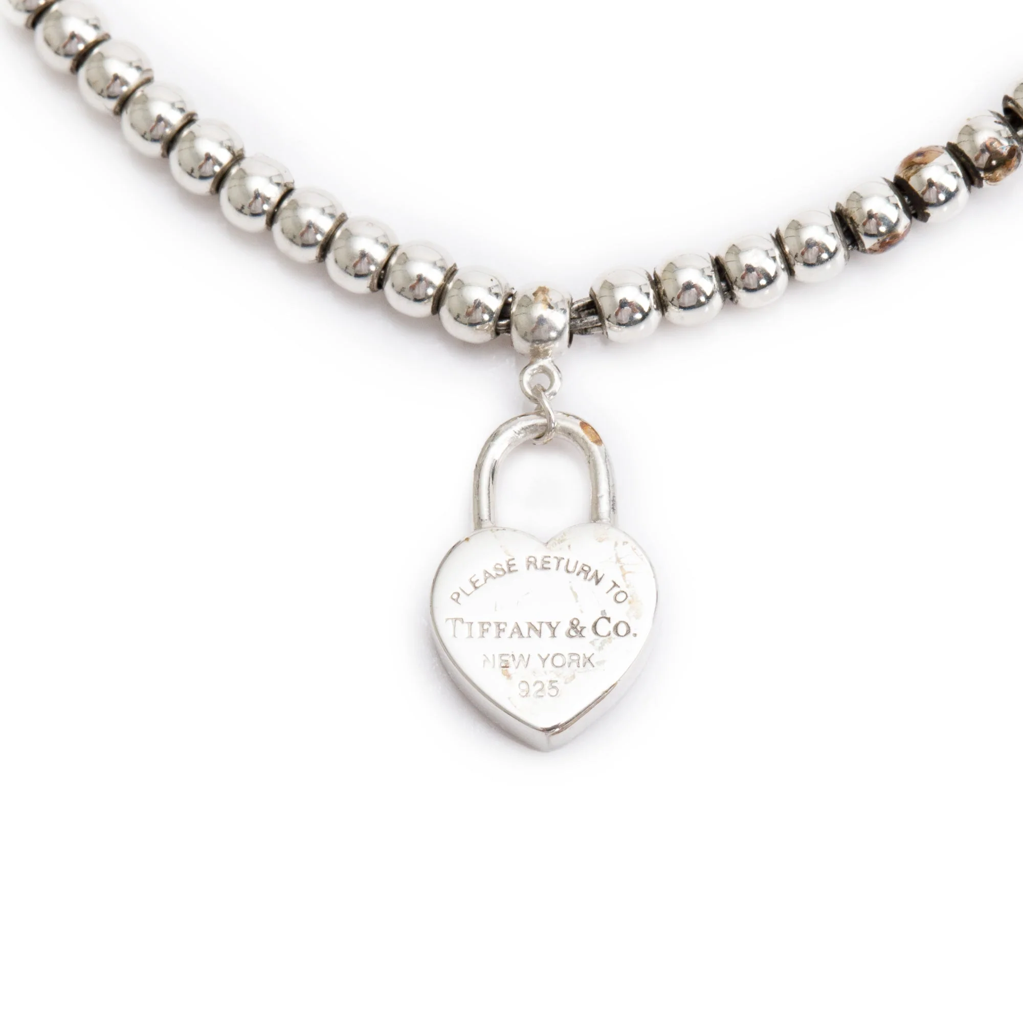 Tiffany & Co. Sterling Silver Return to Tiffany Heart Lock Mini Bead Bracelet - Image 2