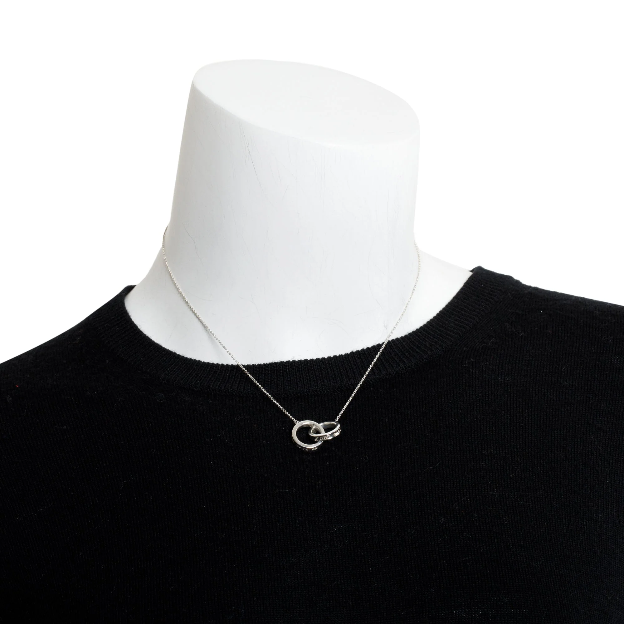 Tiffany & Co. Sterling Silver Small 1837 Interlocking Circles Pendant Necklace - Image 2