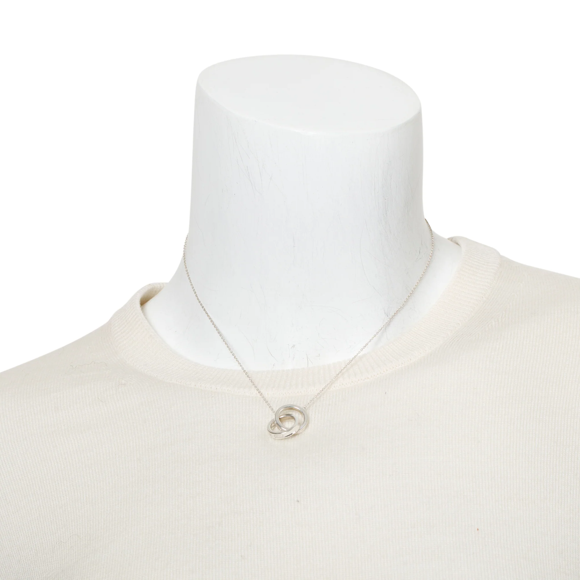 Tiffany & Co. Sterling Silver Small 1837 Interlocking Circles Pendant Necklace - Image 2