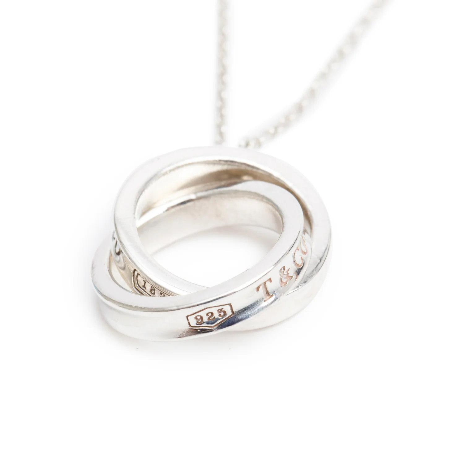 Tiffany & Co. Sterling Silver Small 1837 Interlocking Circles Pendant Necklace - Image 4