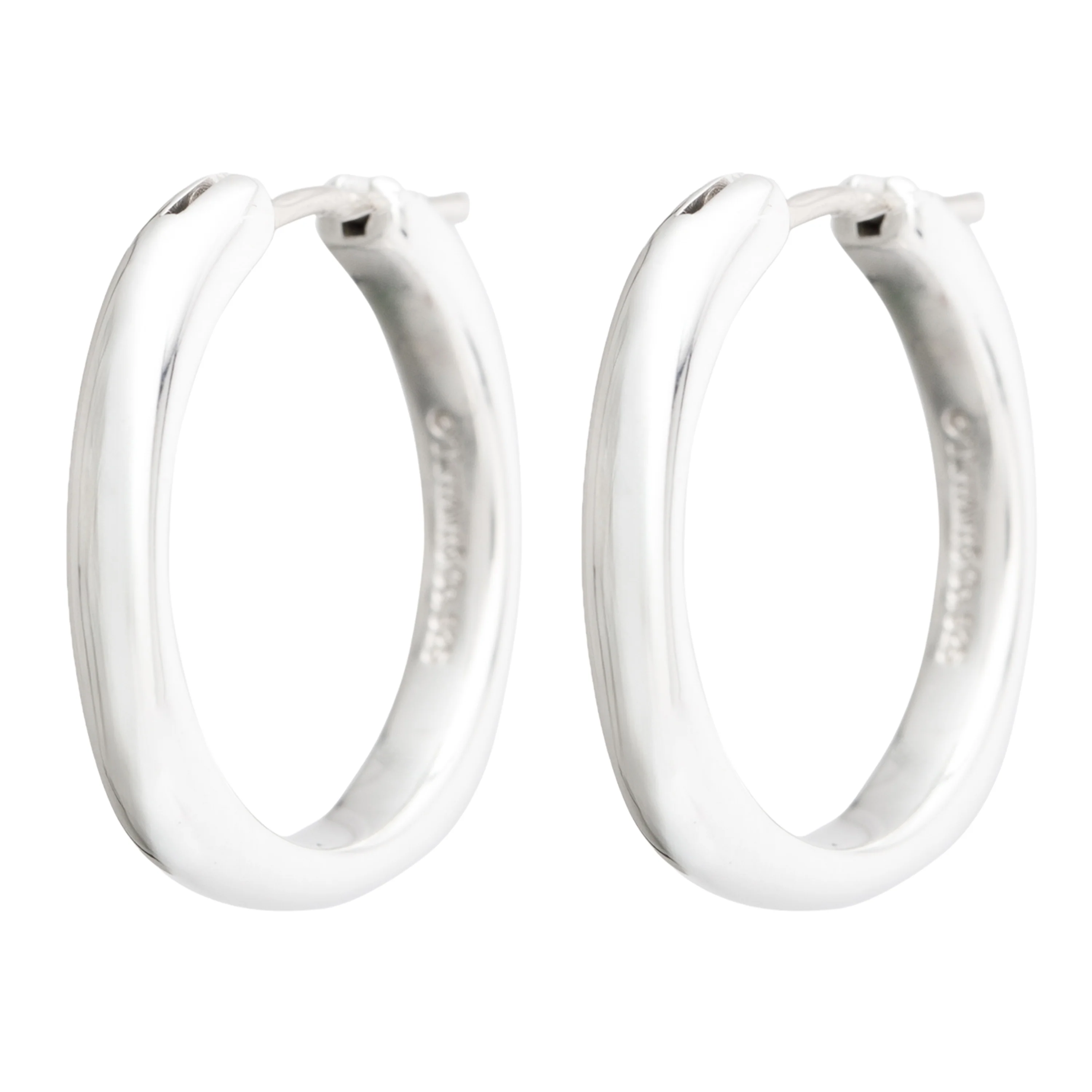 Tiffany & Co. Sterling Silver Small Cushion Square Hoop Earrings - Image 2