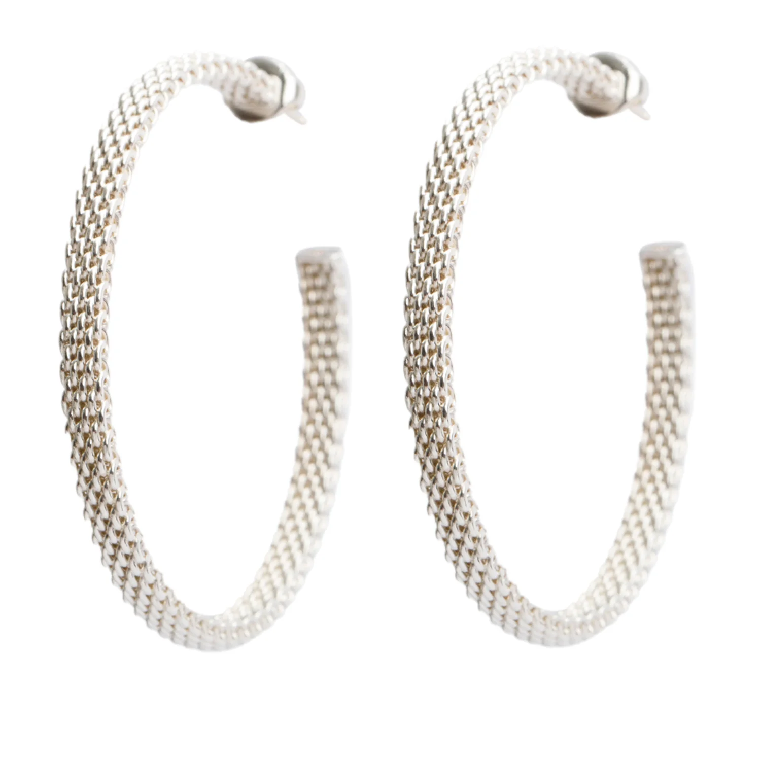 Tiffany & Co. Sterling Silver Somerset Large Hoop Earrings - Image 2