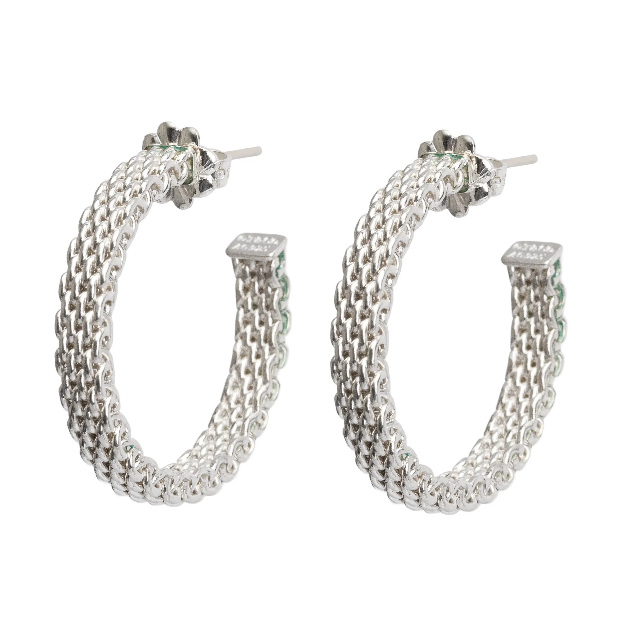 Tiffany & Co. Sterling Silver Somerset Medium Hoop Earrings - Image 2
