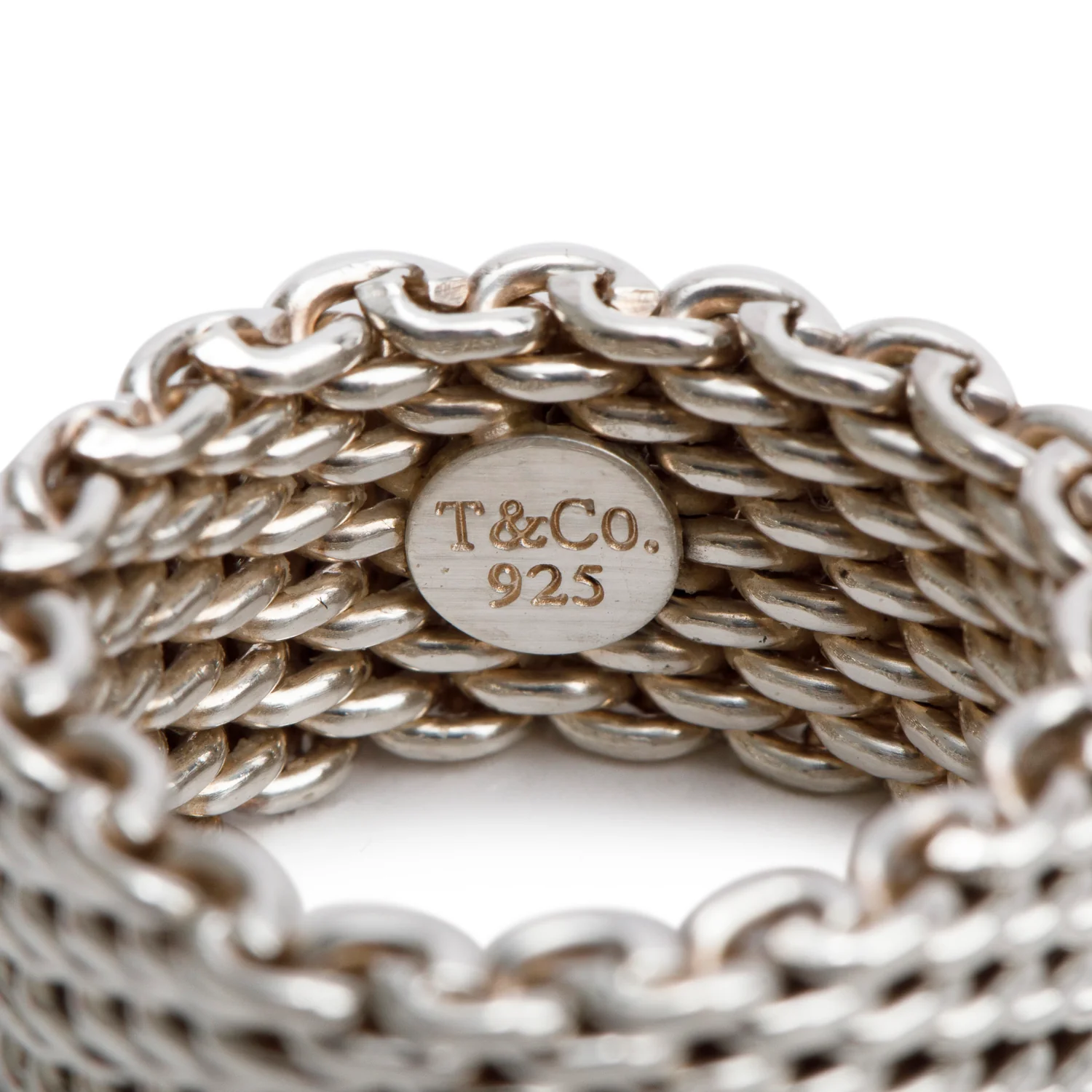 Tiffany & Co. Sterling Silver Somerset Mesh Ring, Size 6 - Image 2