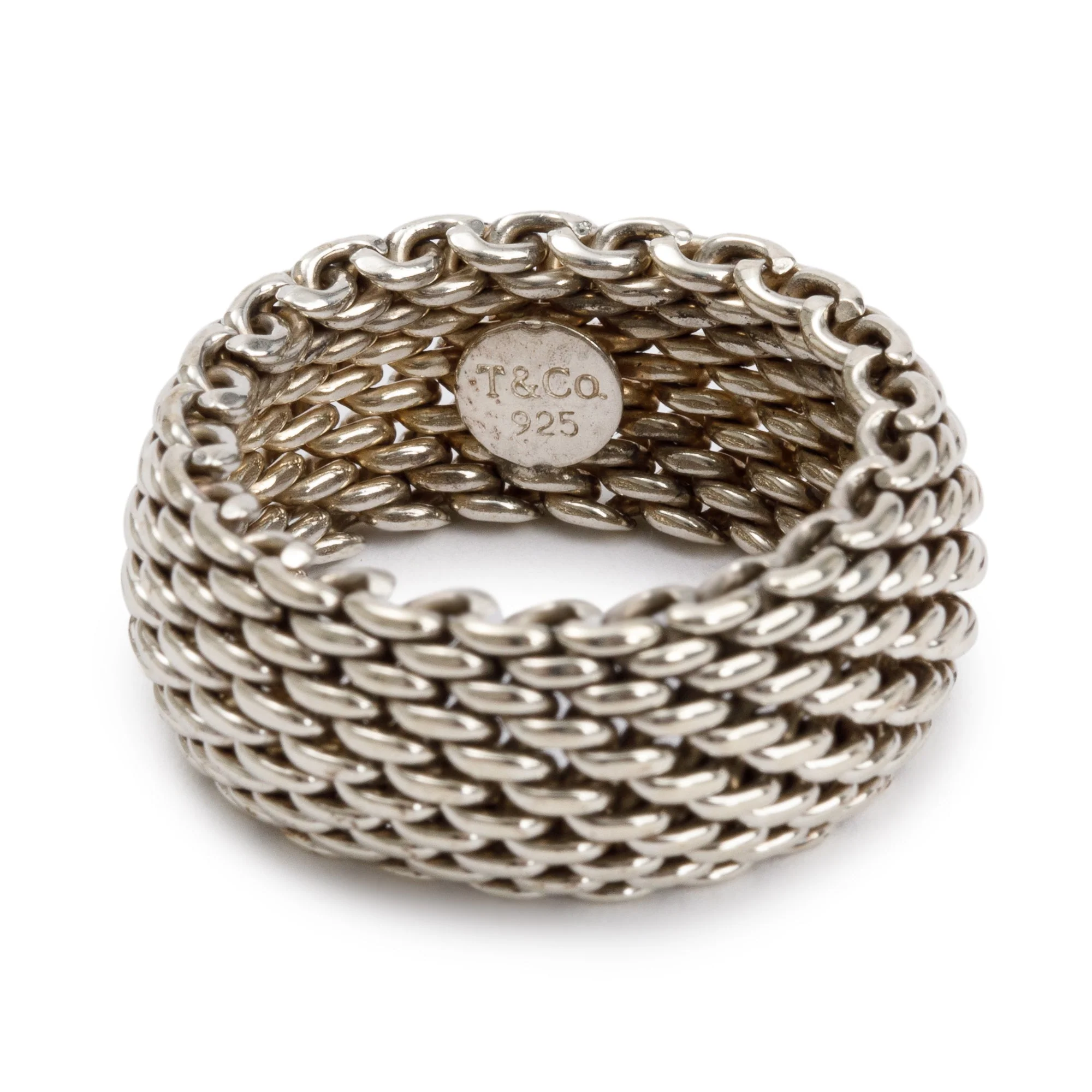 Tiffany & Co. Sterling Silver Somerset Mesh Ring, Size 7.5 - Image 2