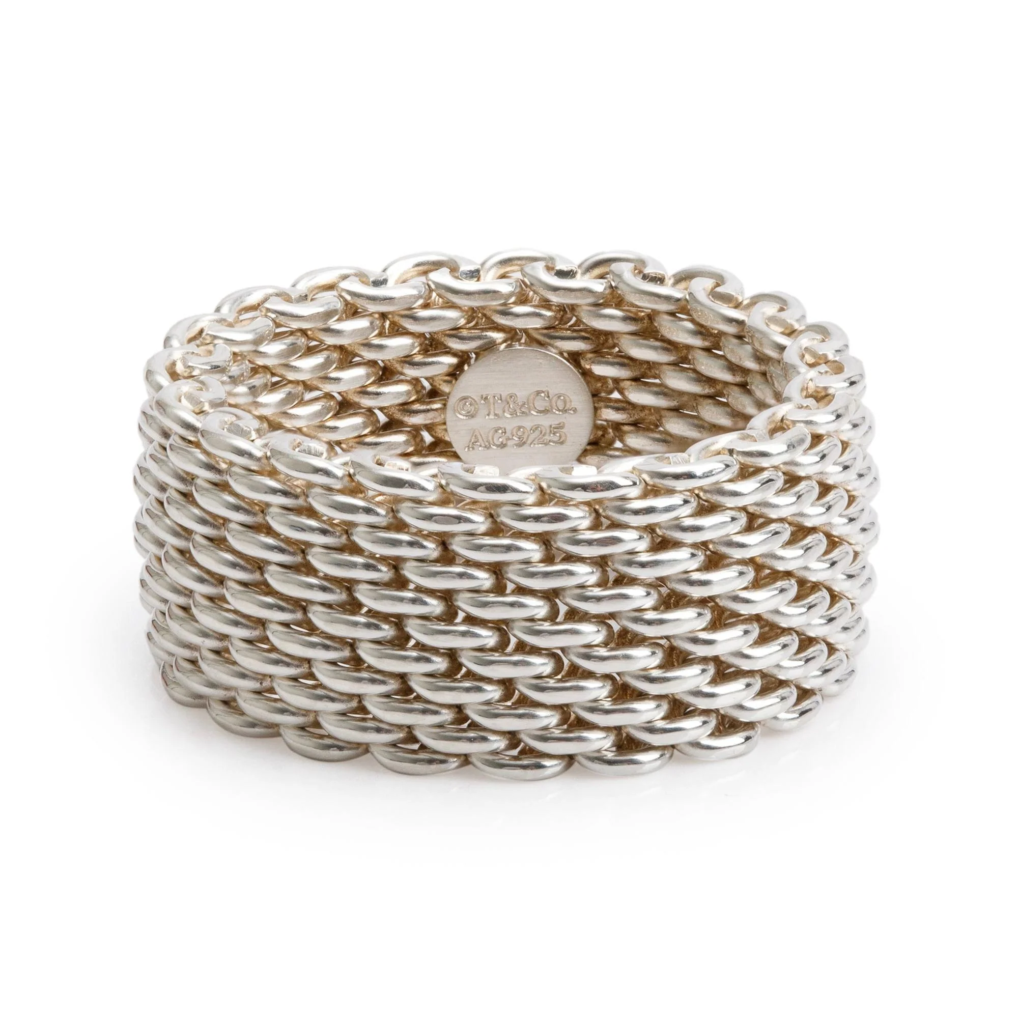 Tiffany & Co. Sterling Silver Somerset Mesh Ring, Size 7
