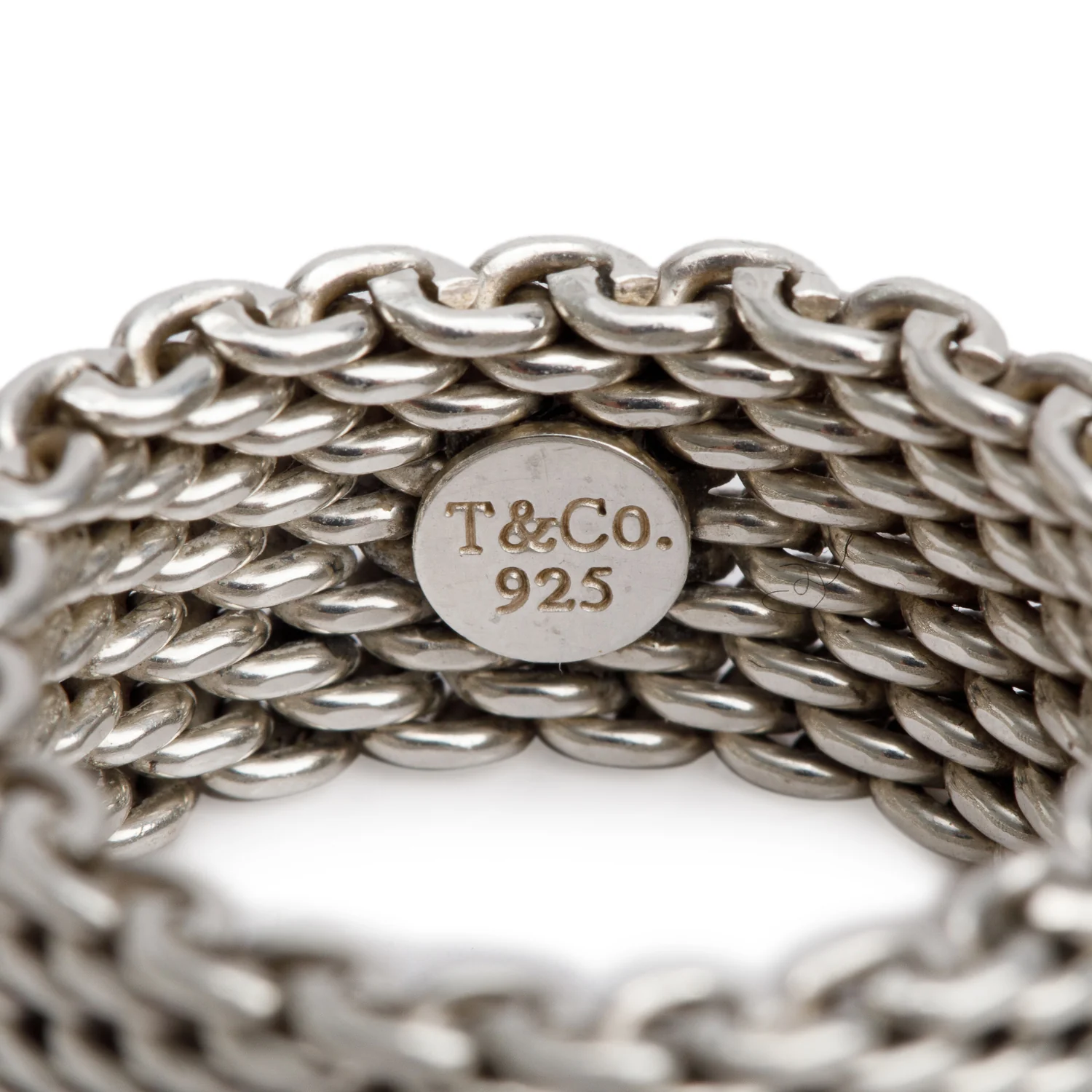 Tiffany & Co. Sterling Silver Somerset Mesh Ring, Size 8.5 - Image 2