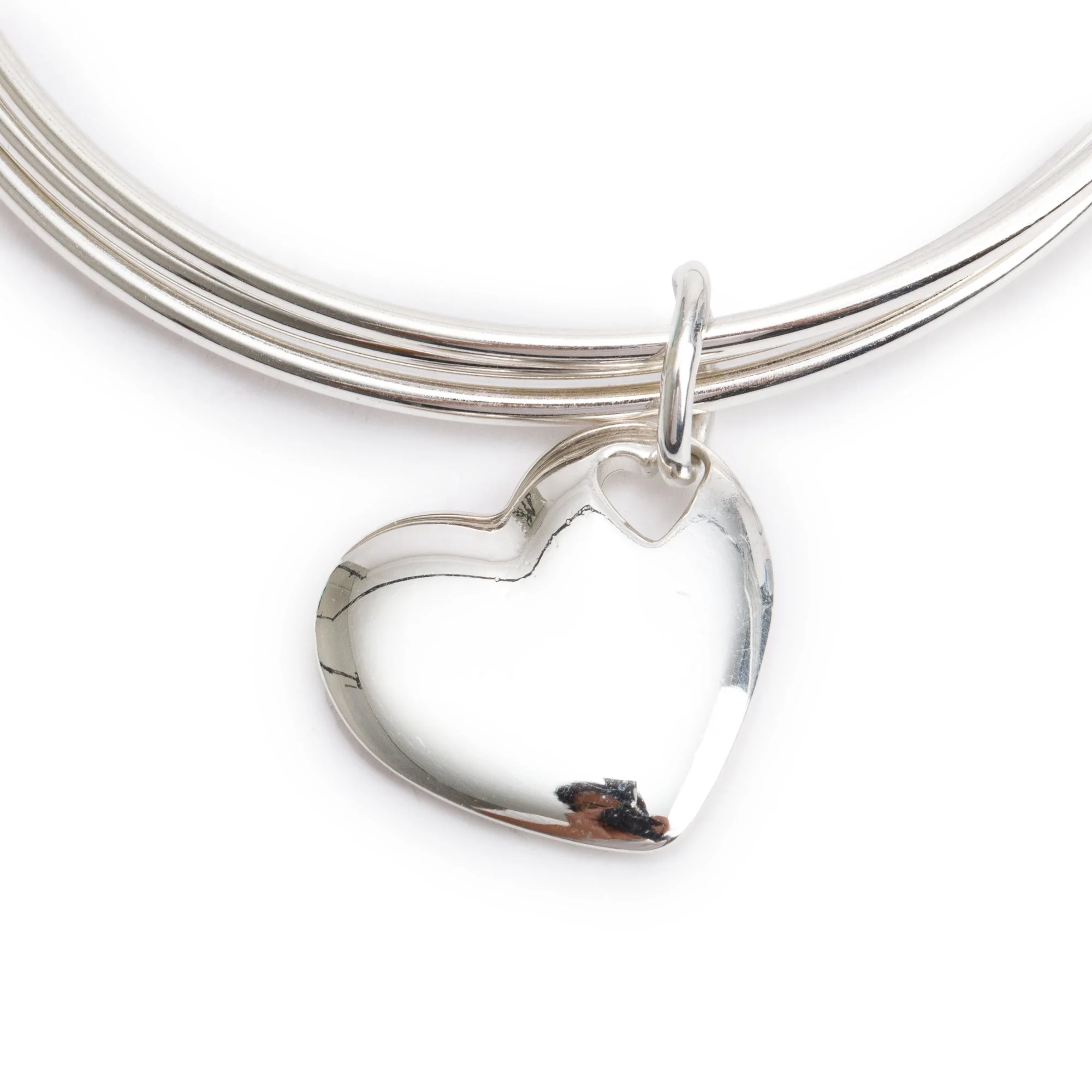Tiffany & Co. Sterling Silver Stencil Heart Triple Bangle Bracelet - Image 2