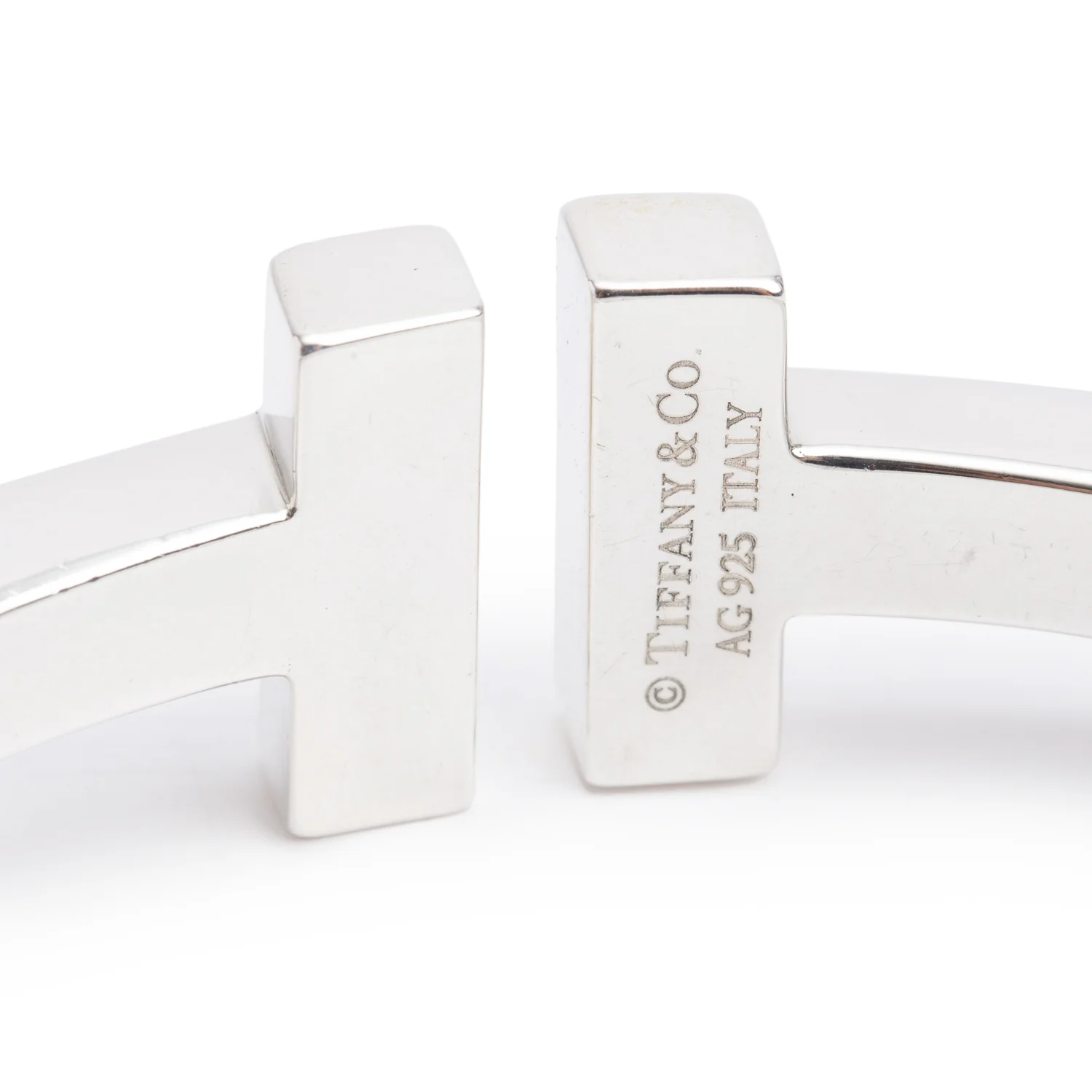 Tiffany & Co. Sterling Silver T Square Bracelet w/ Box - Image 3