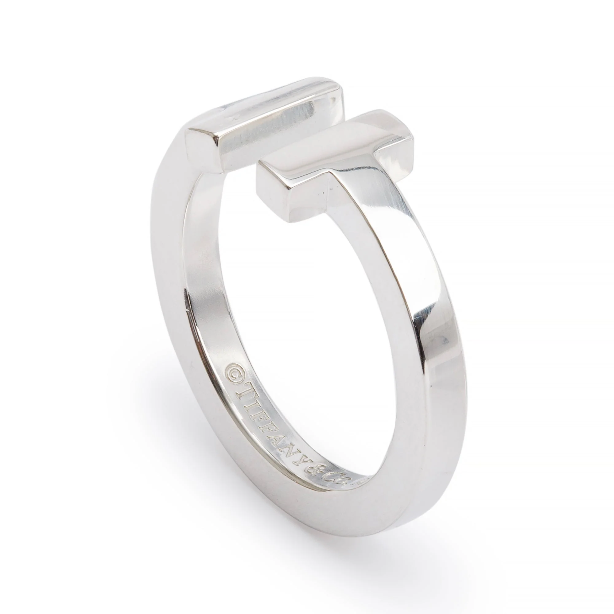 Tiffany & Co. Sterling Silver T Square Ring, Size 6.25 - Image 2