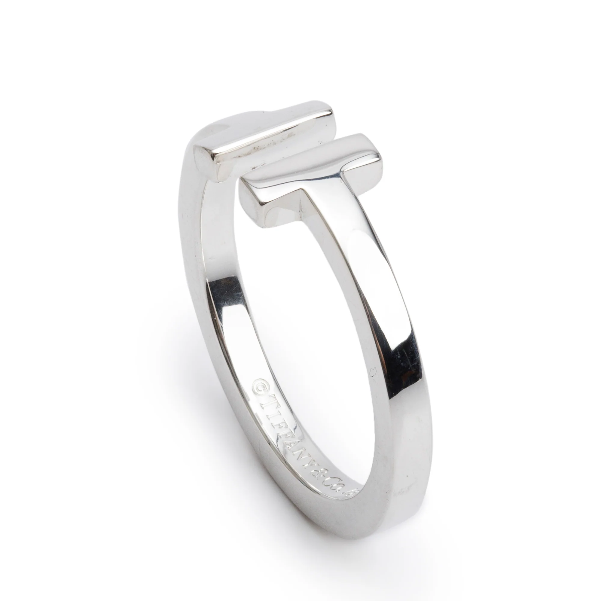 Tiffany & Co. Sterling Silver T Square Ring, Size 9.75 - Image 2