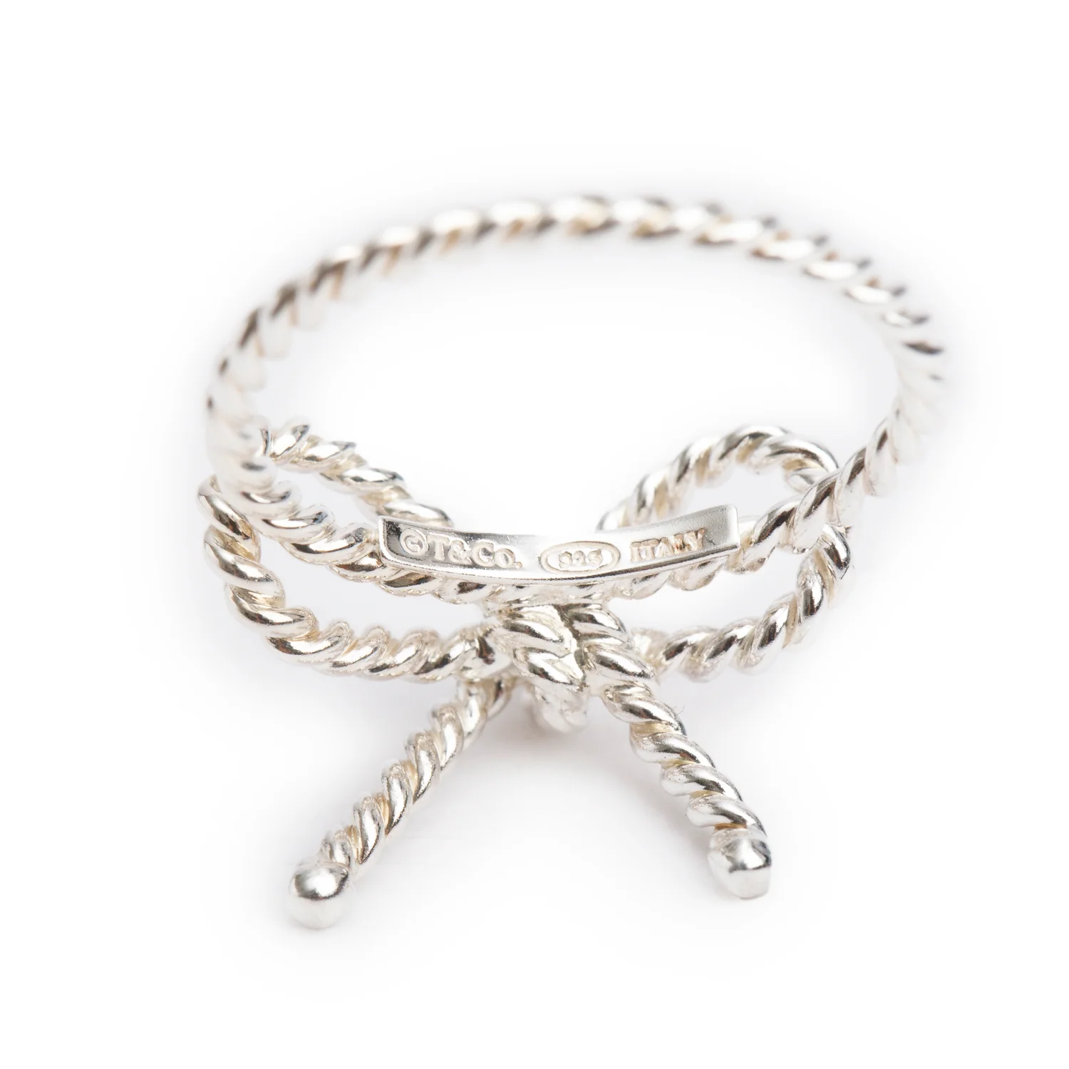 Tiffany & Co. Sterling Silver Twist Bow Ring, Size 4.25 - Image 3