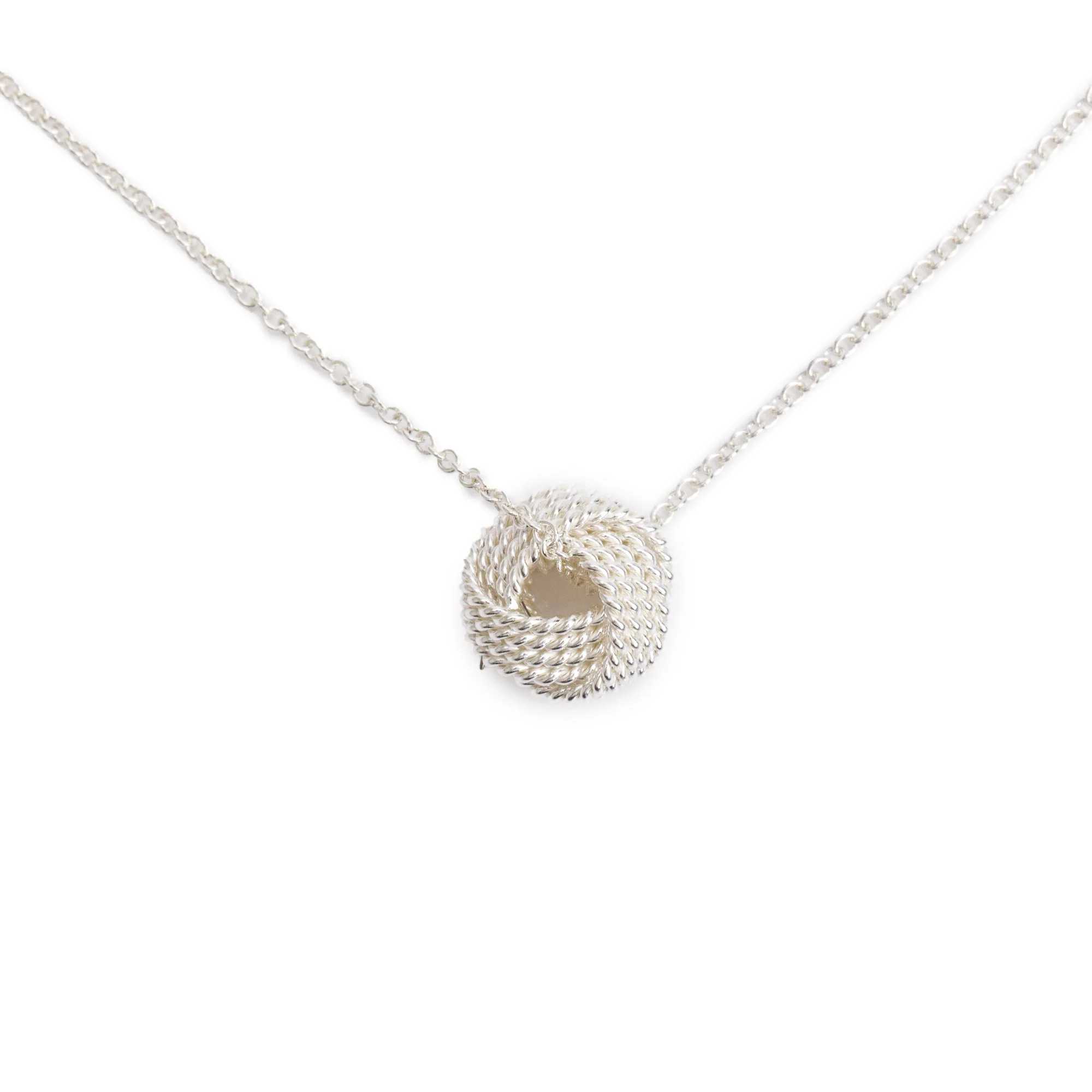 Tiffany & Co. Sterling Silver Twist Knot Pendant Necklace - Image 3