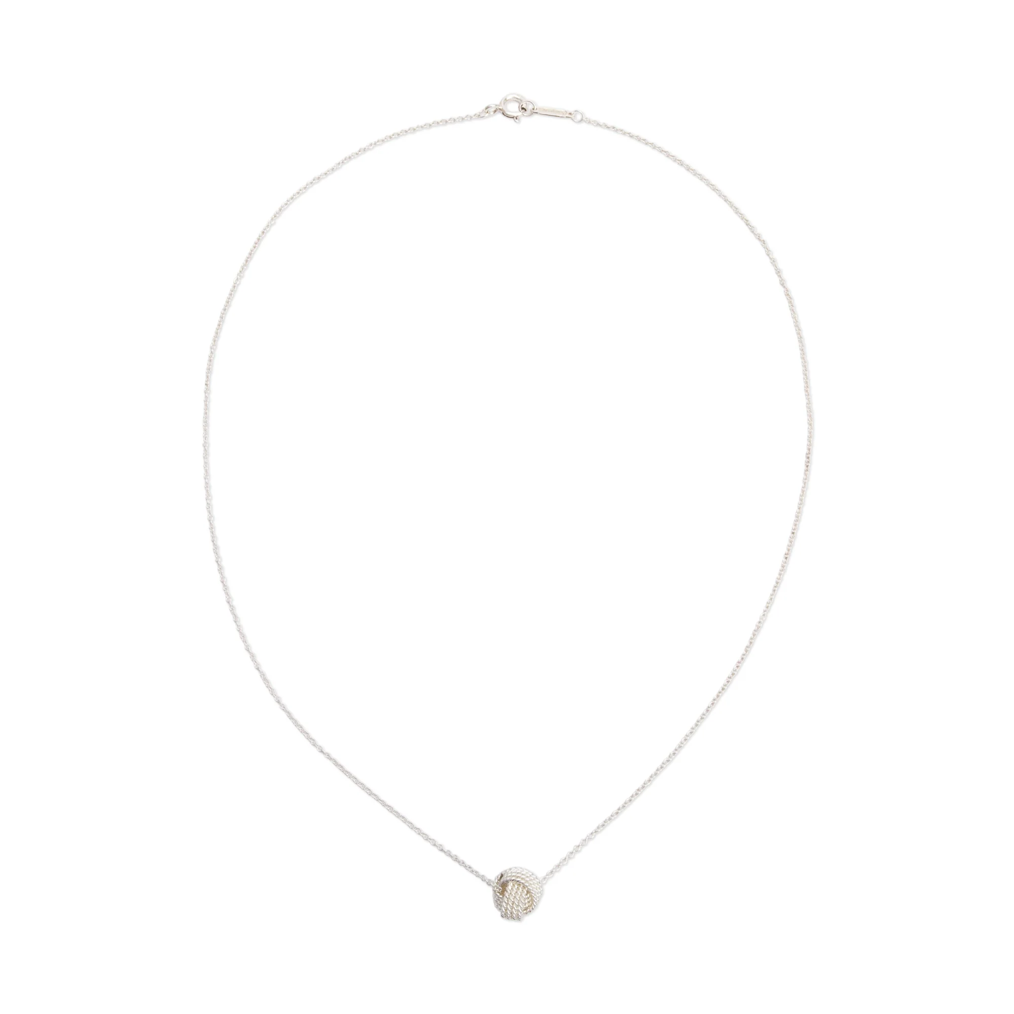 Tiffany & Co. Sterling Silver Twist Knot Pendant Necklace