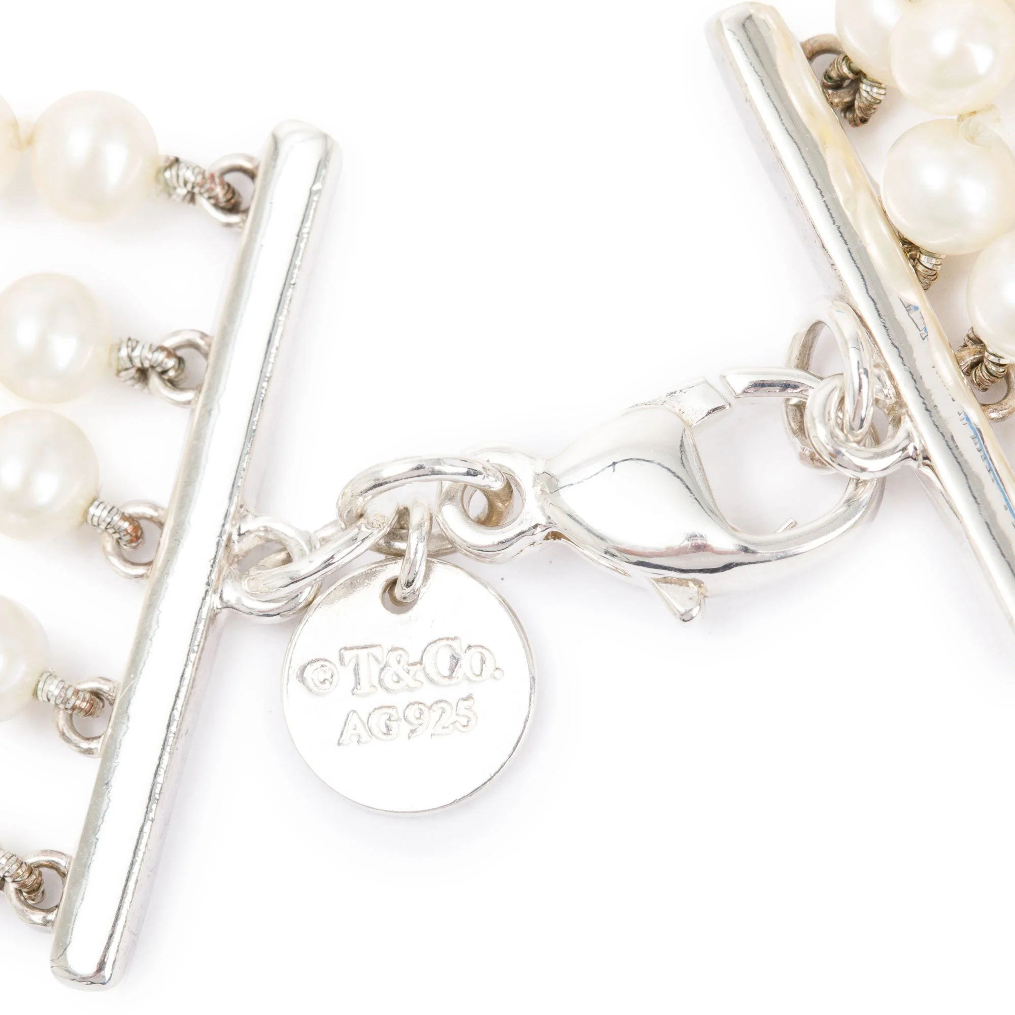 Tiffany & Co. Sterling Silver Ziegfeld Five-Strand Pearl Bracelet w/ Box - Image 3