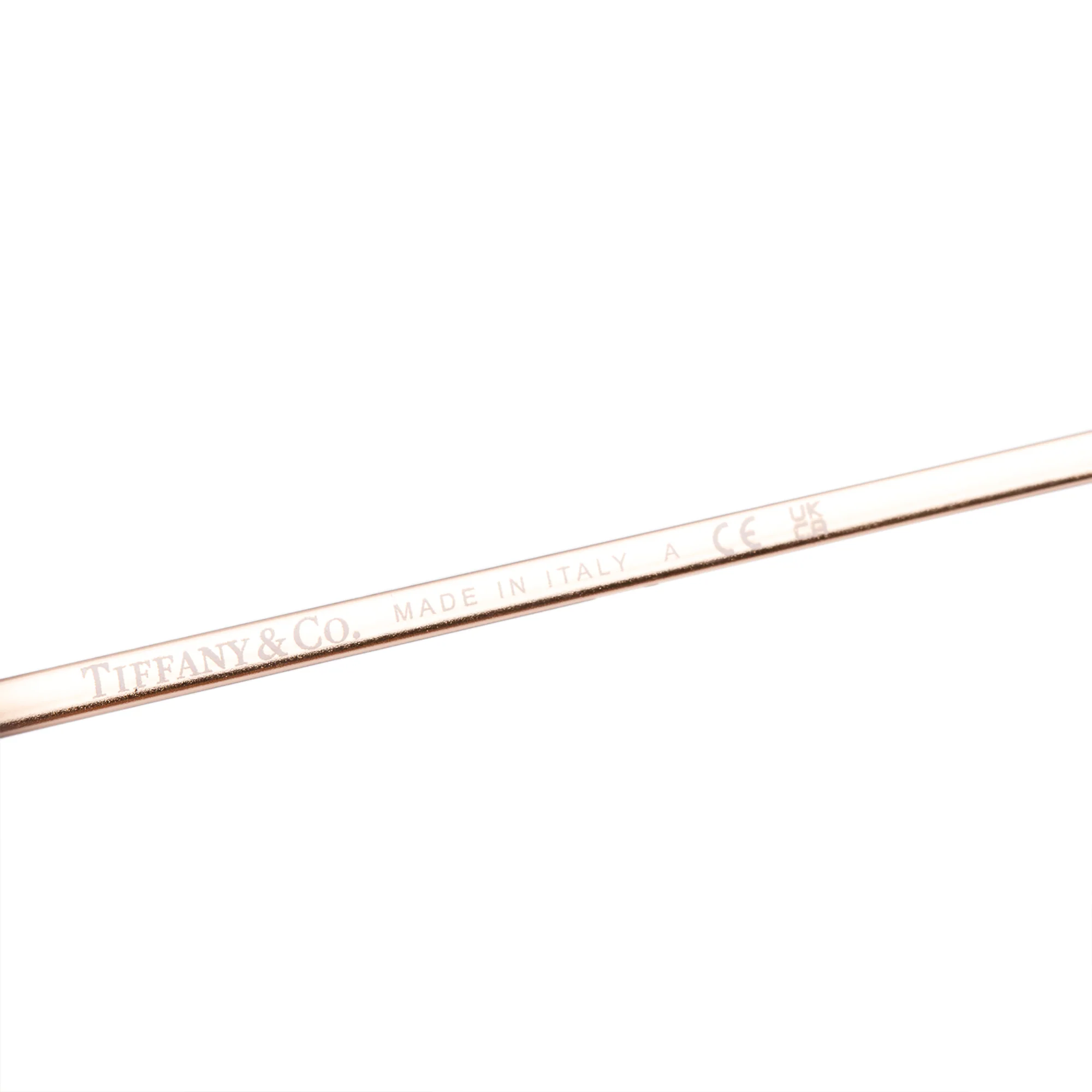Tiffany & Co. TF 3077 Rose Gold Tone Metal Mother of Pearl T Rimless Sunglasses w/ Box & Case - Image 5