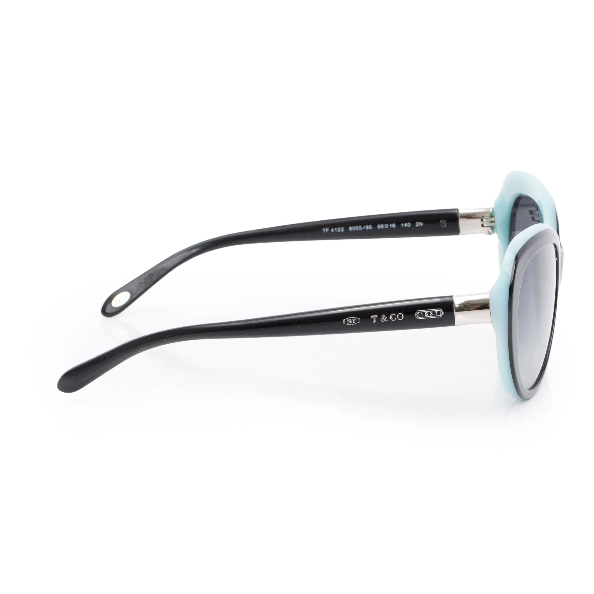 Tiffany & Co. TF 4122 Black & Tiffany Blue Acetate 1837 Cat-Eye Sunglasses w/ Case - Image 3